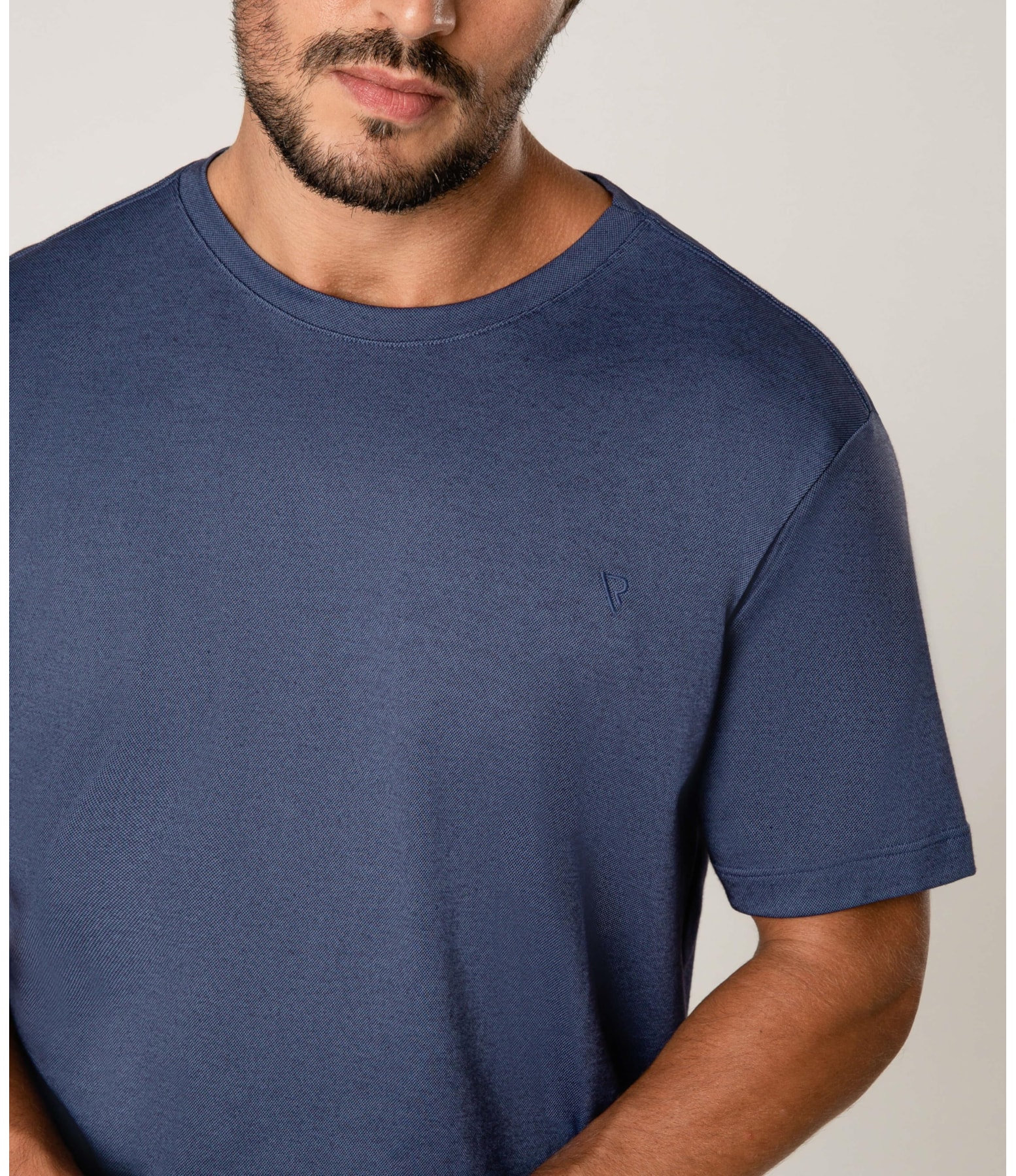 T-Shirt Interlock Básica Azul Pervante