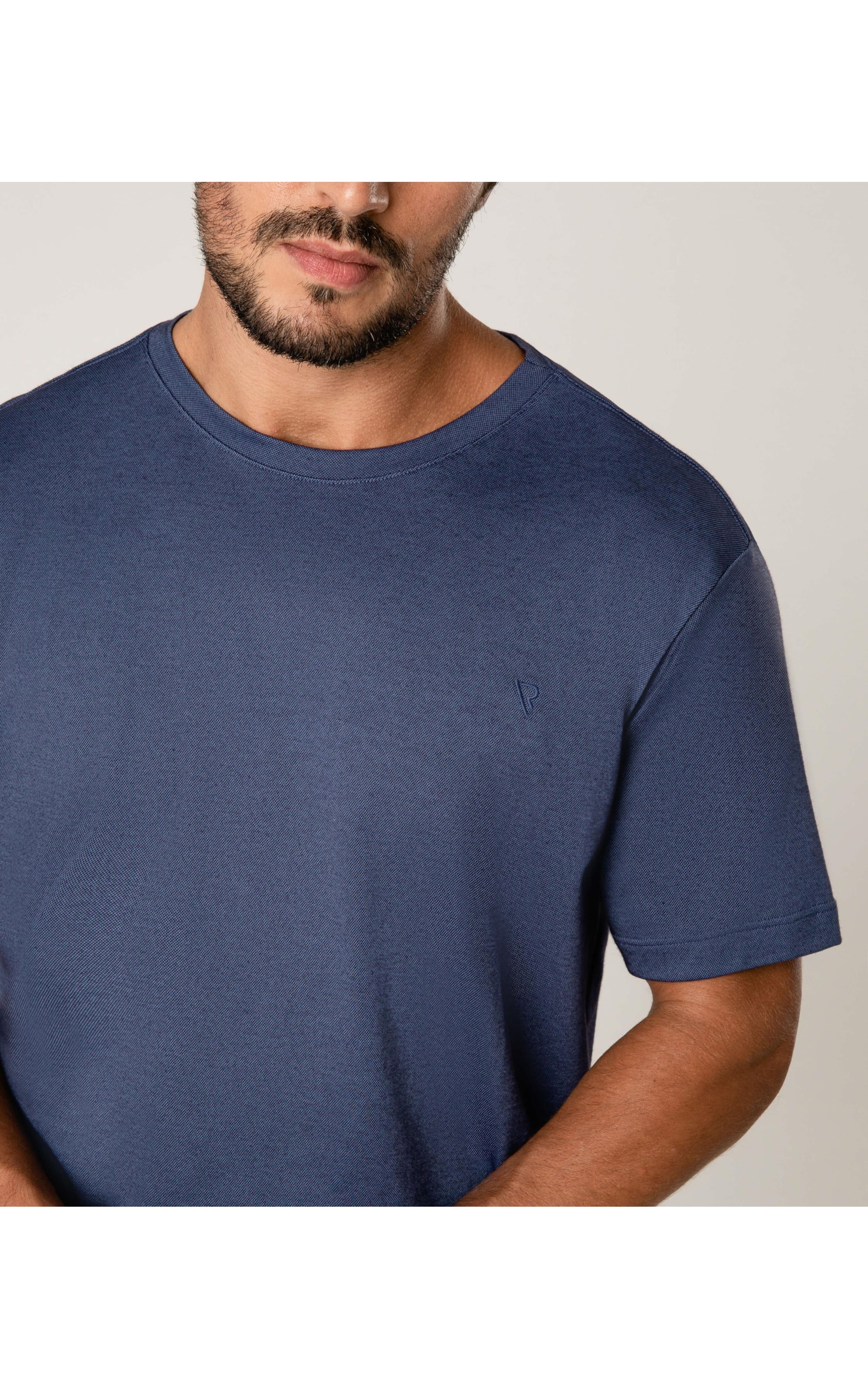 T-Shirt Interlock Básica Azul Pervante