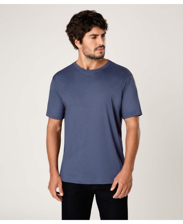 T-Shirt Interlock Básica Azul Pervante
