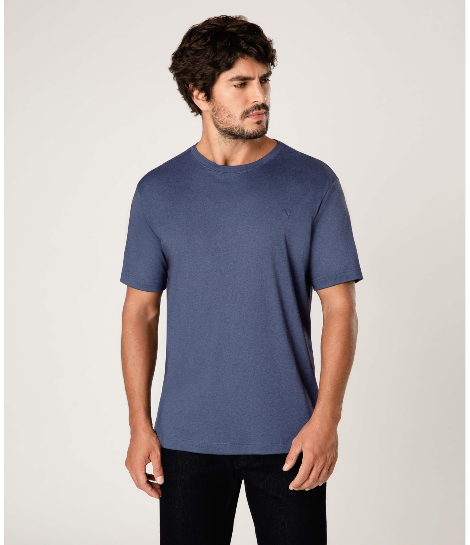 T-Shirt Interlock Básica Azul Pervante
