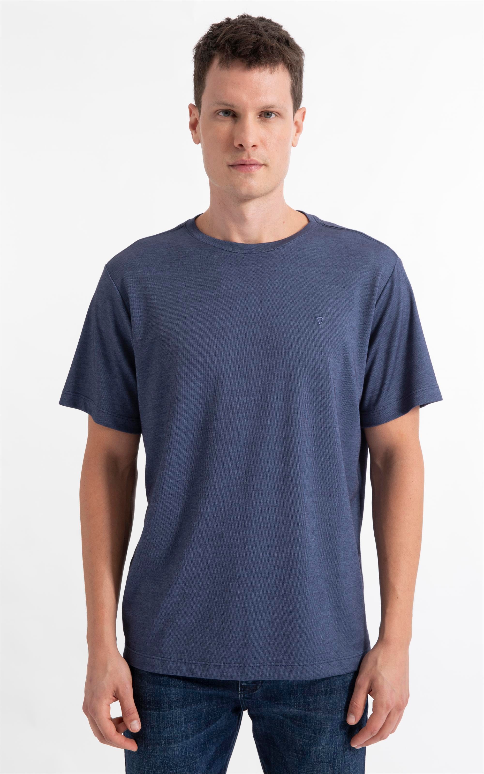 T-Shirt Interlock Pima Azul Medio              