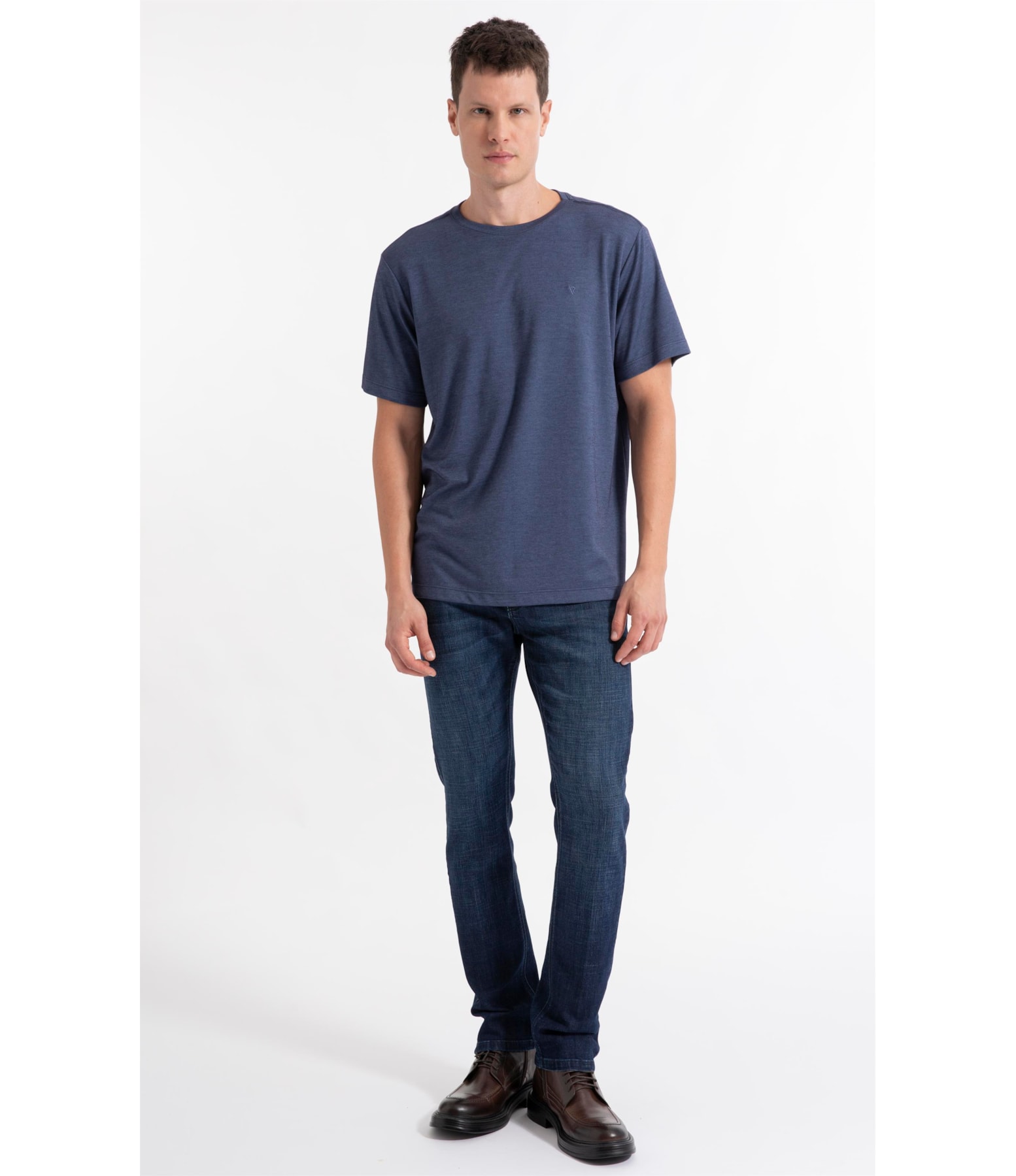 T-Shirt Interlock Pima Azul Medio              