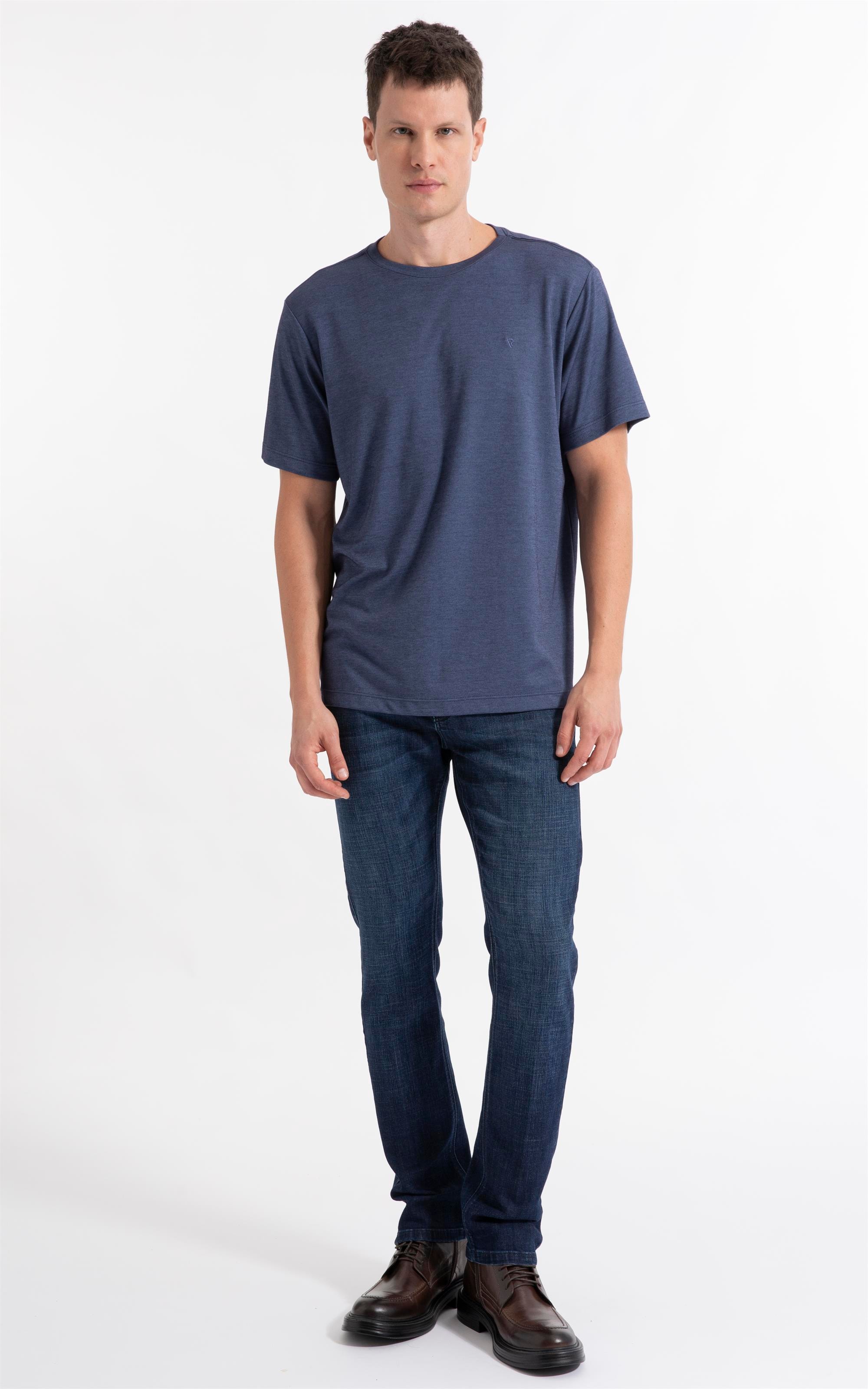 T-Shirt Interlock Pima Azul Medio              