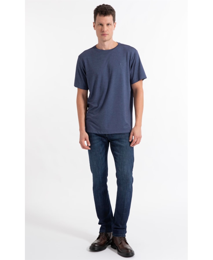 T-Shirt Interlock Pima Azul Medio              