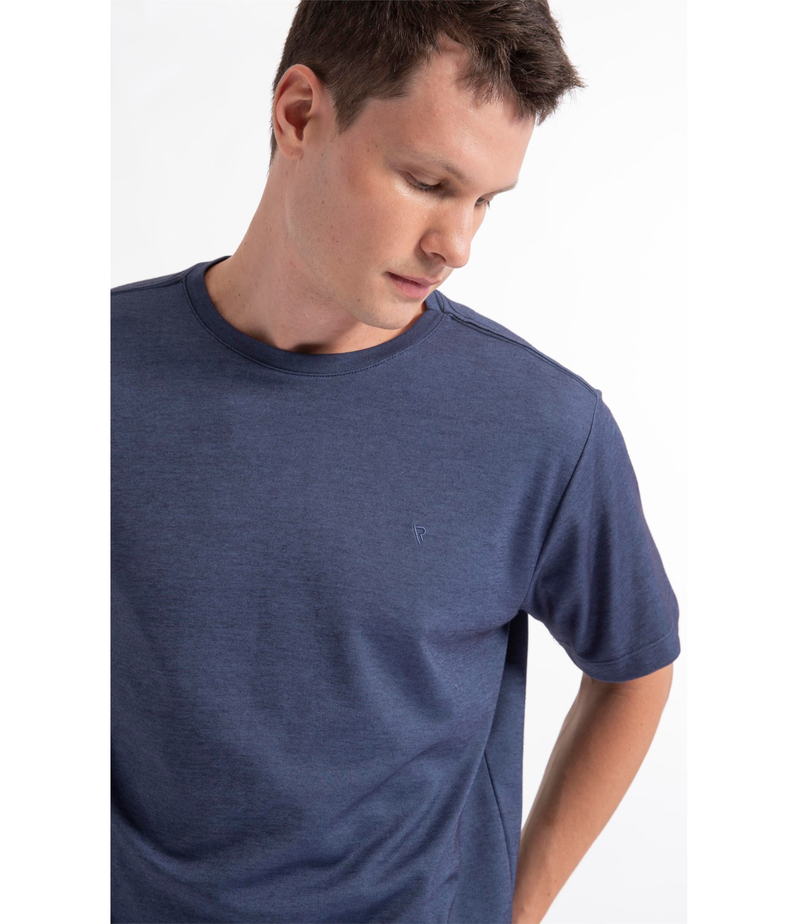 T-Shirt Interlock Pima Azul Medio              