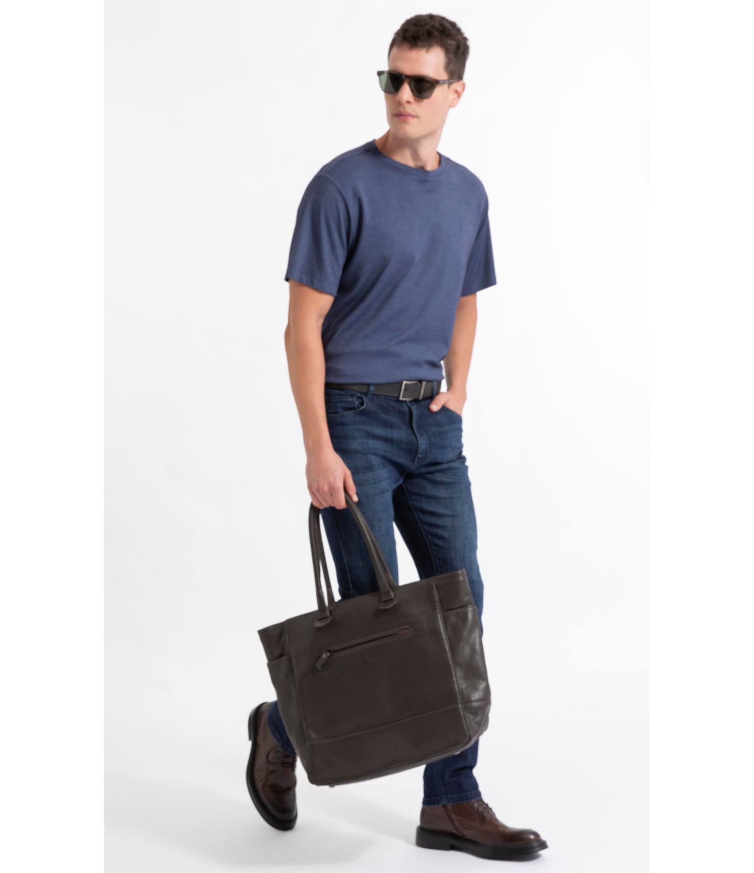 T-Shirt Interlock Pima Azul Medio              