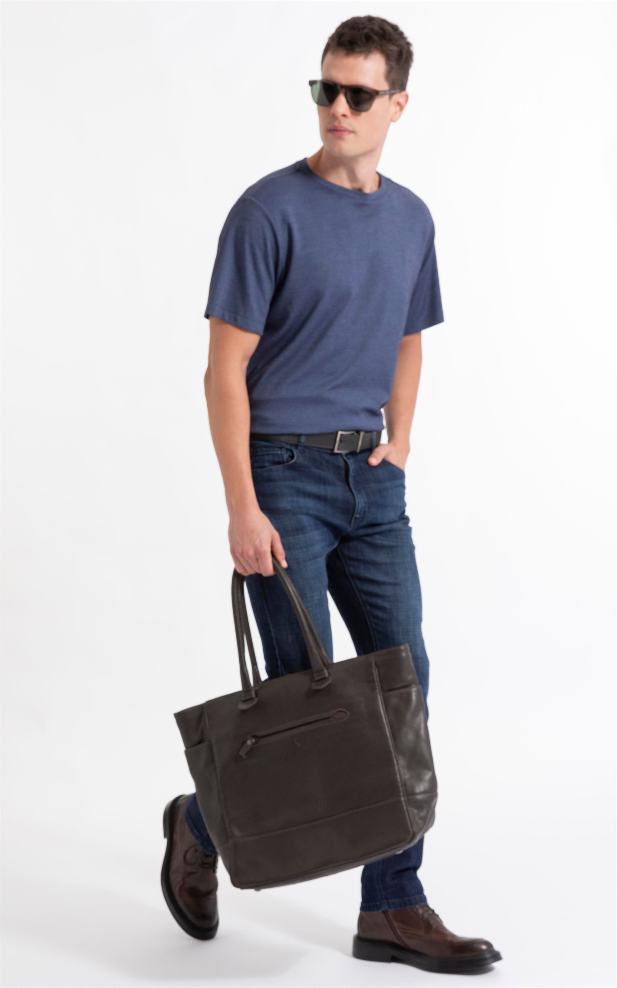 T-Shirt Interlock Pima Azul Medio              