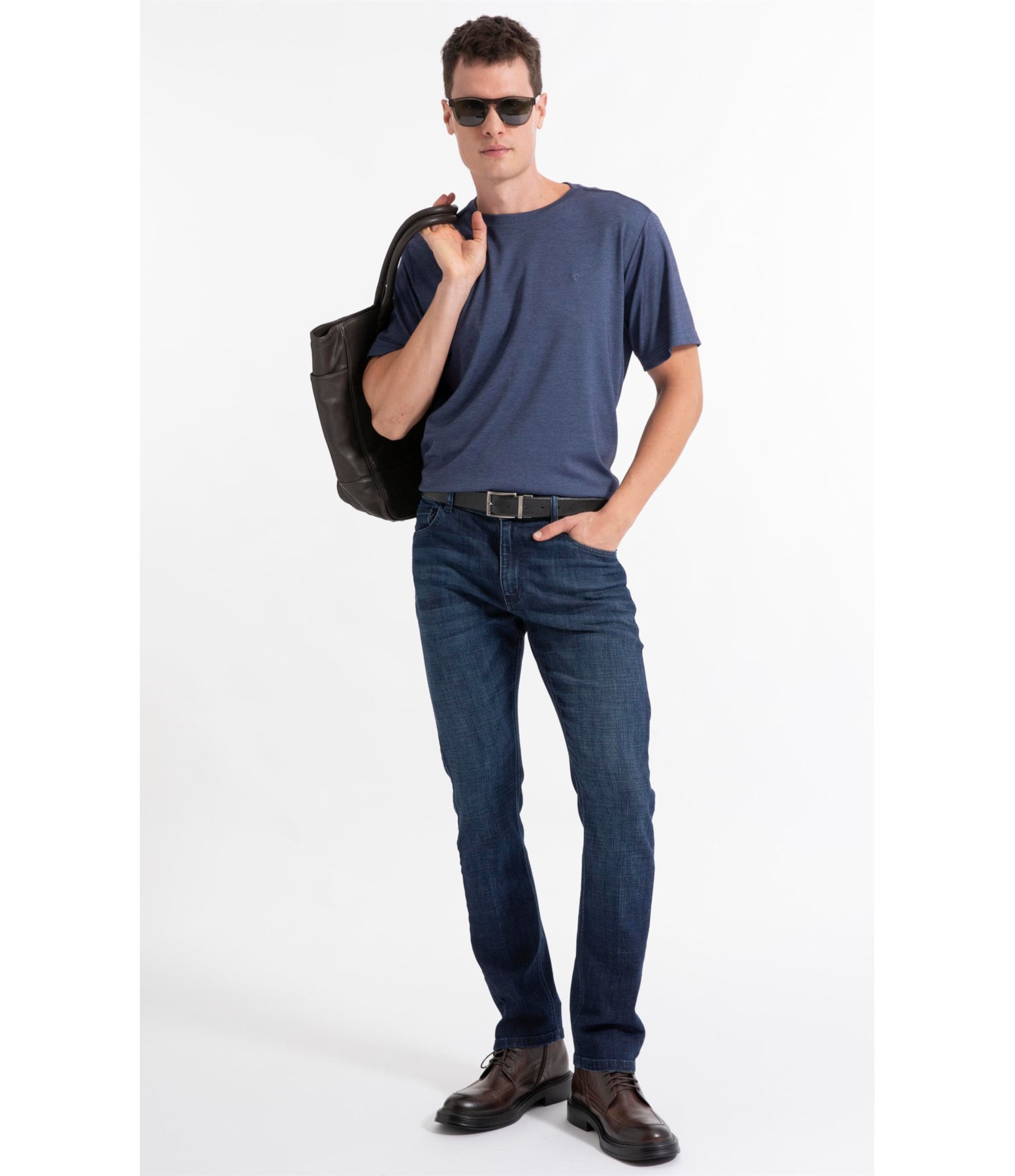 T-Shirt Interlock Pima Azul Medio              