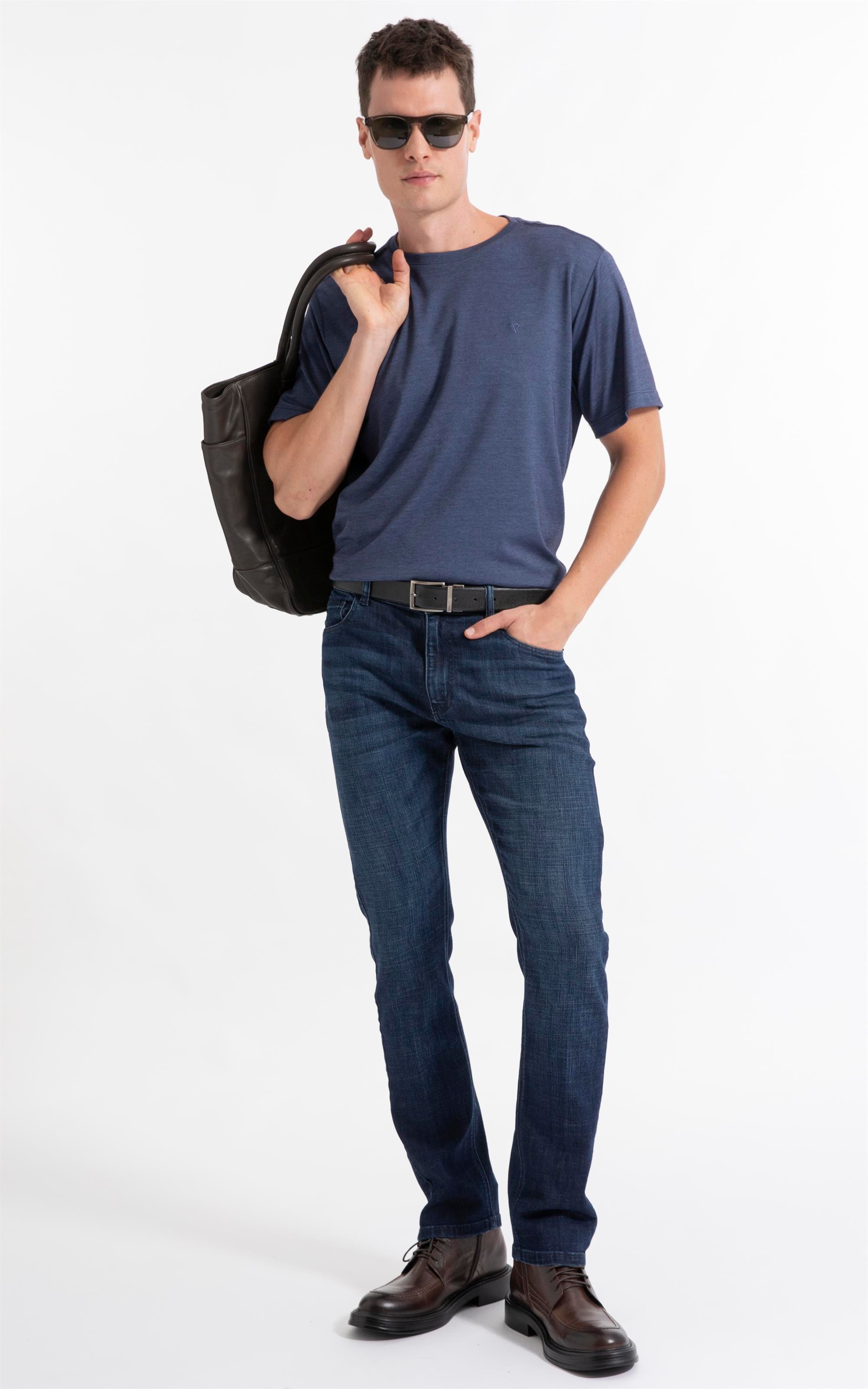 T-Shirt Interlock Pima Azul Medio              