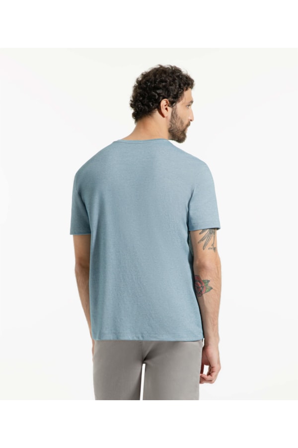 T-Shirt Interlock Pima Azul Seco