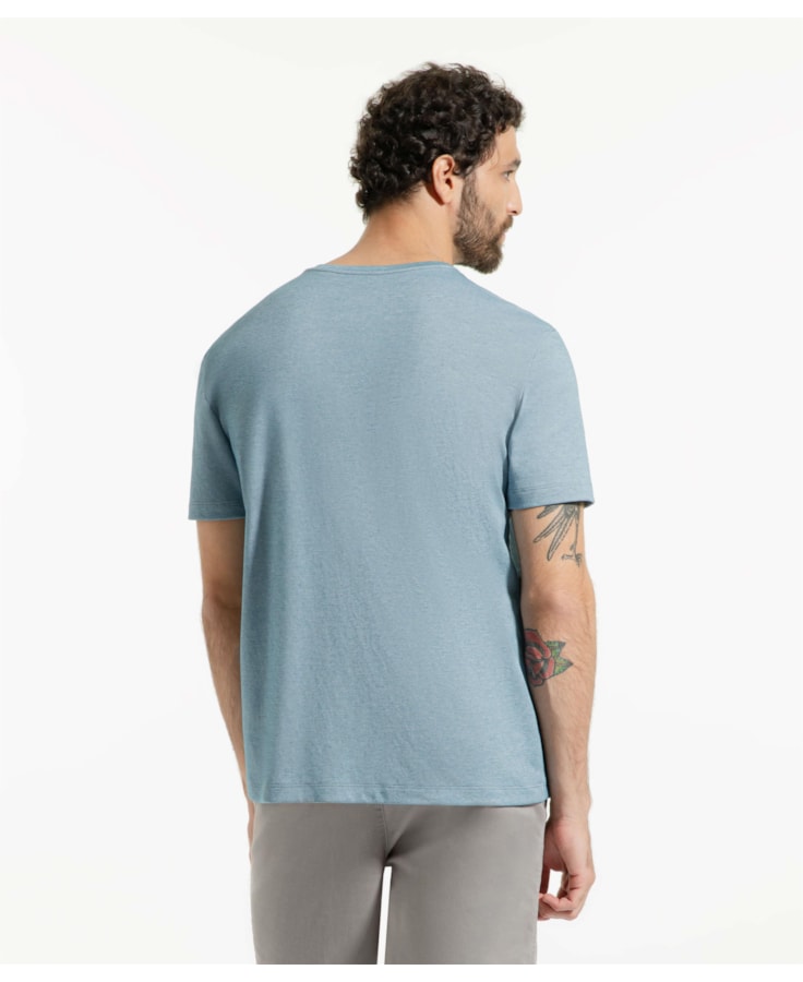 T-Shirt Interlock Pima Azul Seco