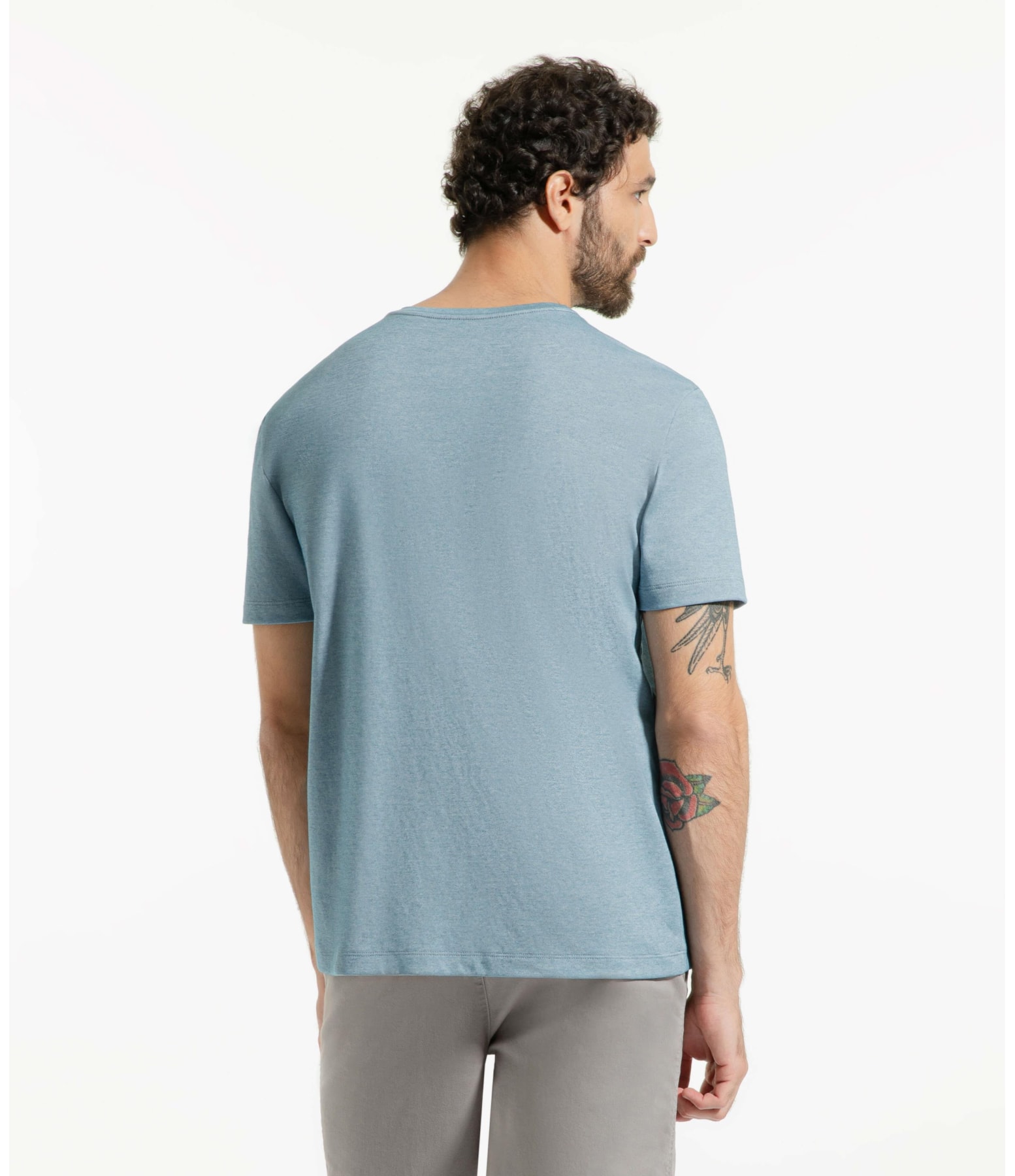 T-Shirt Interlock Pima Azul Seco