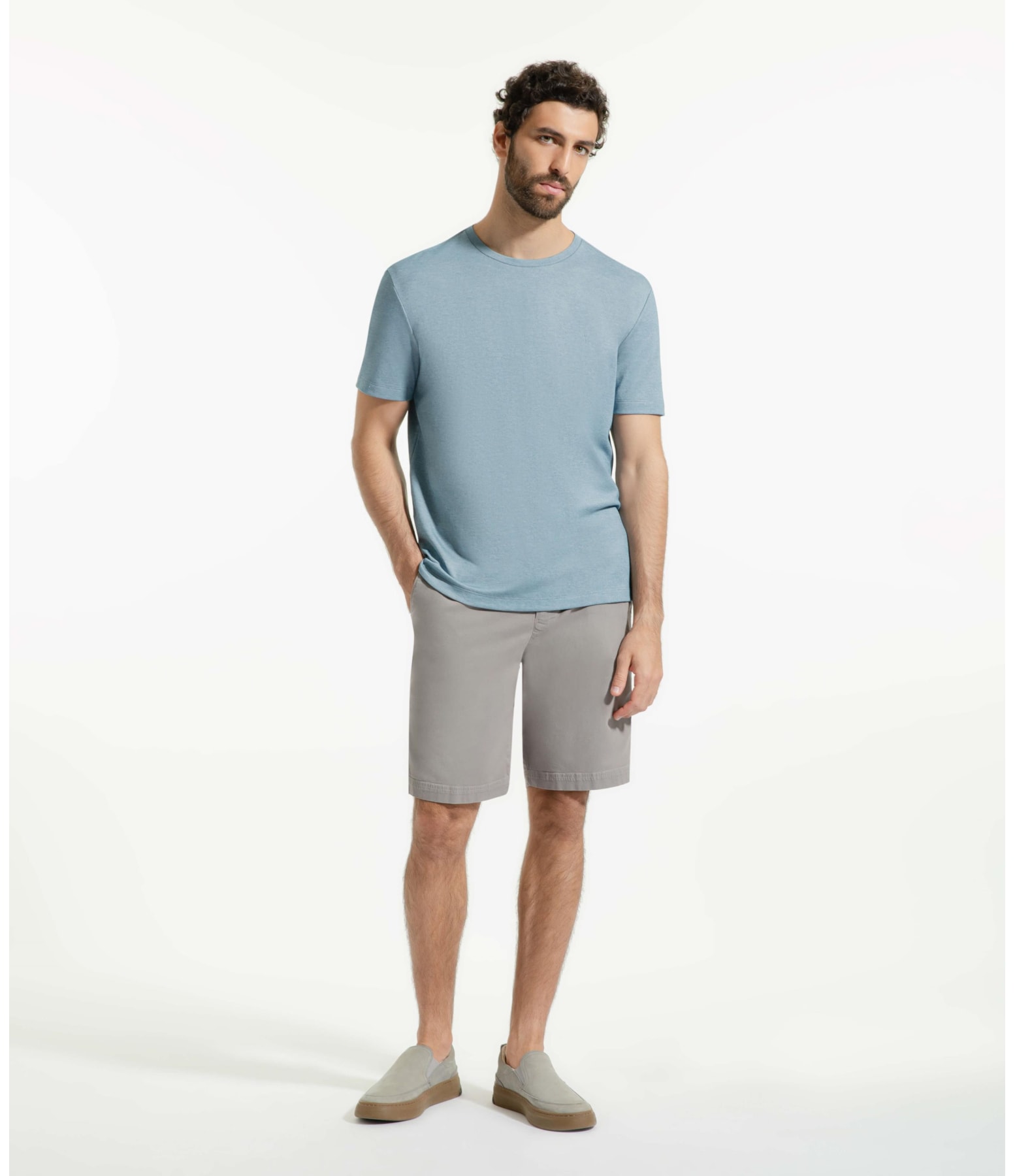 T-Shirt Interlock Pima Azul Seco