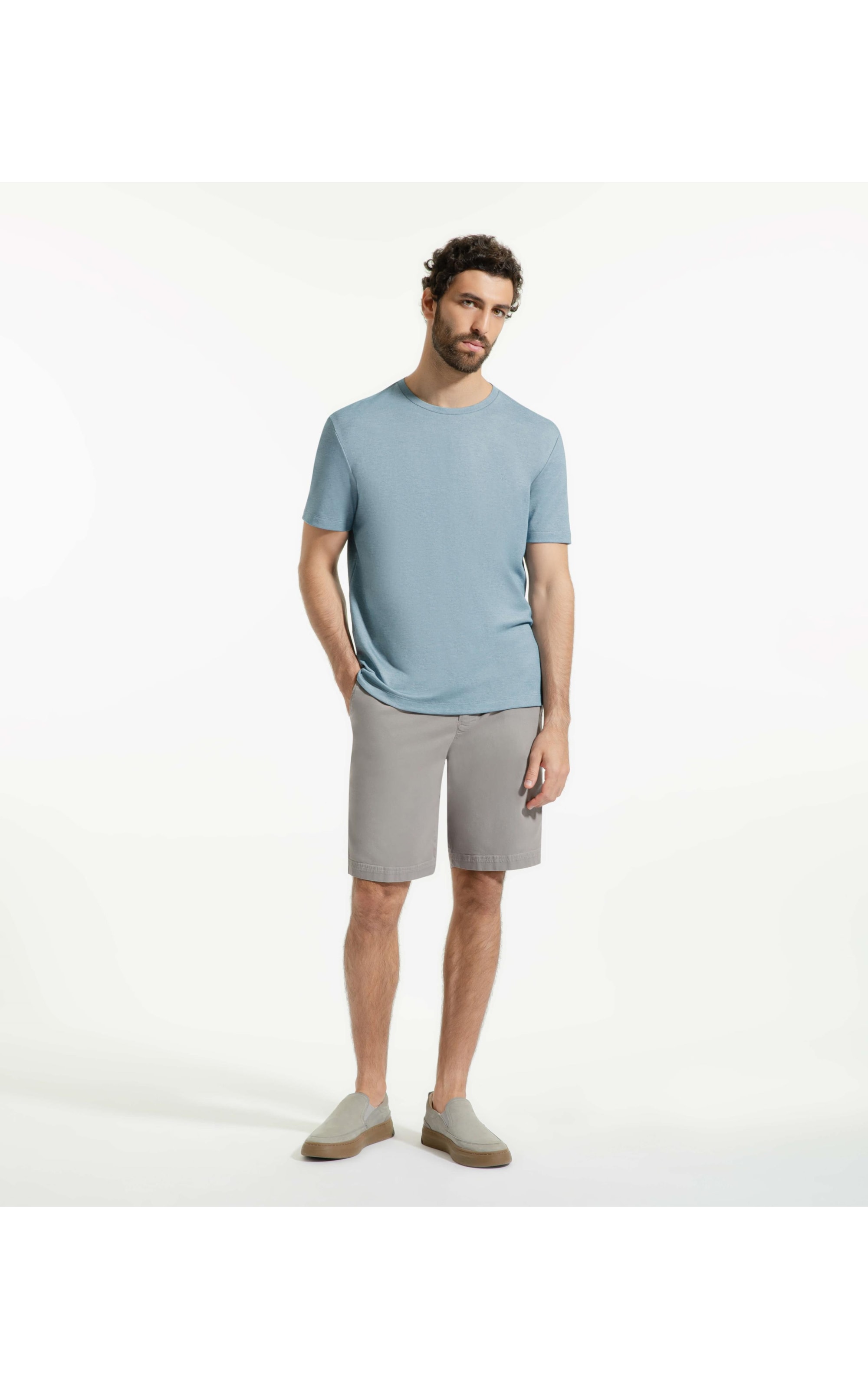 T-Shirt Interlock Pima Azul Seco
