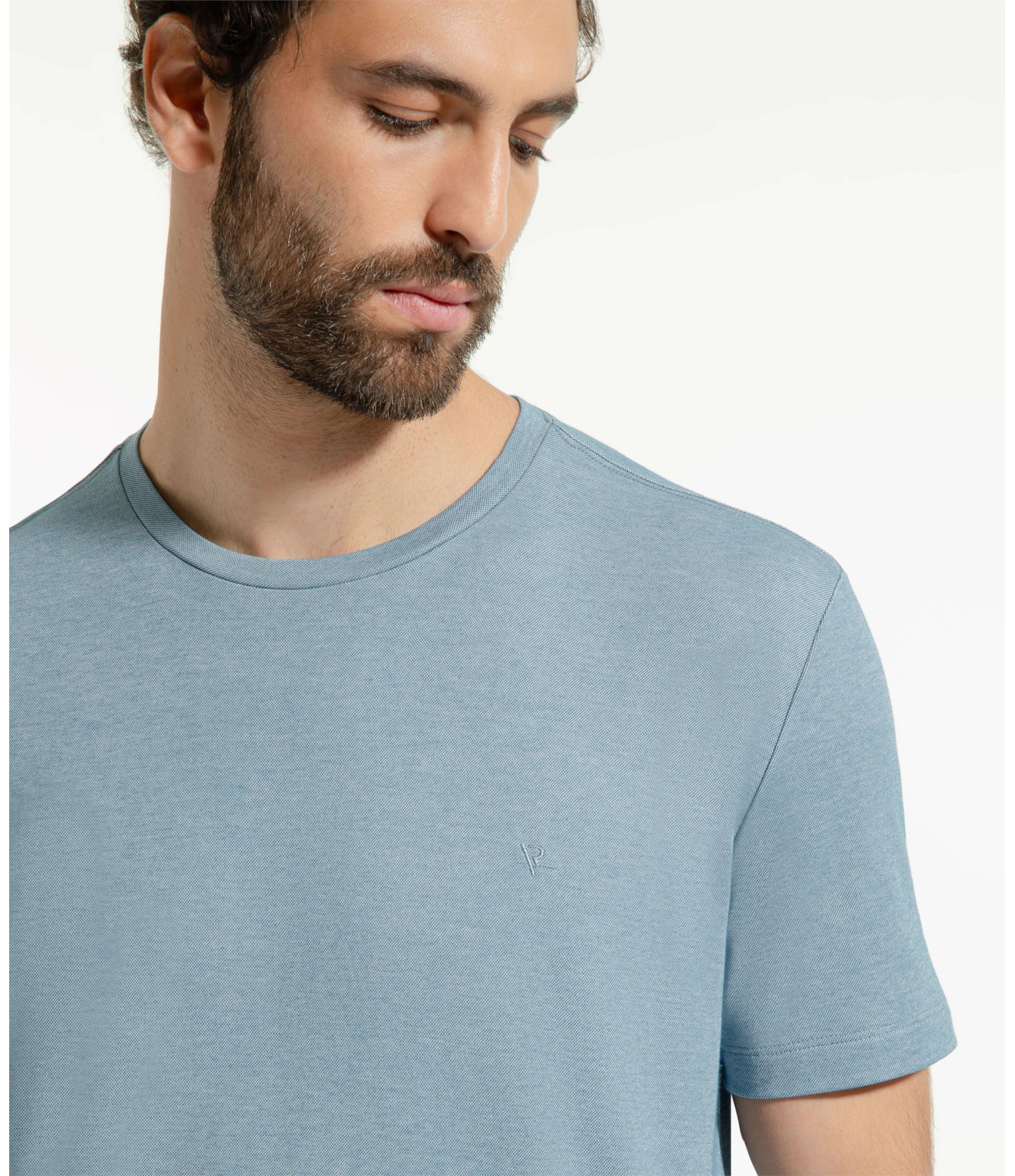 T-Shirt Interlock Pima Azul Seco