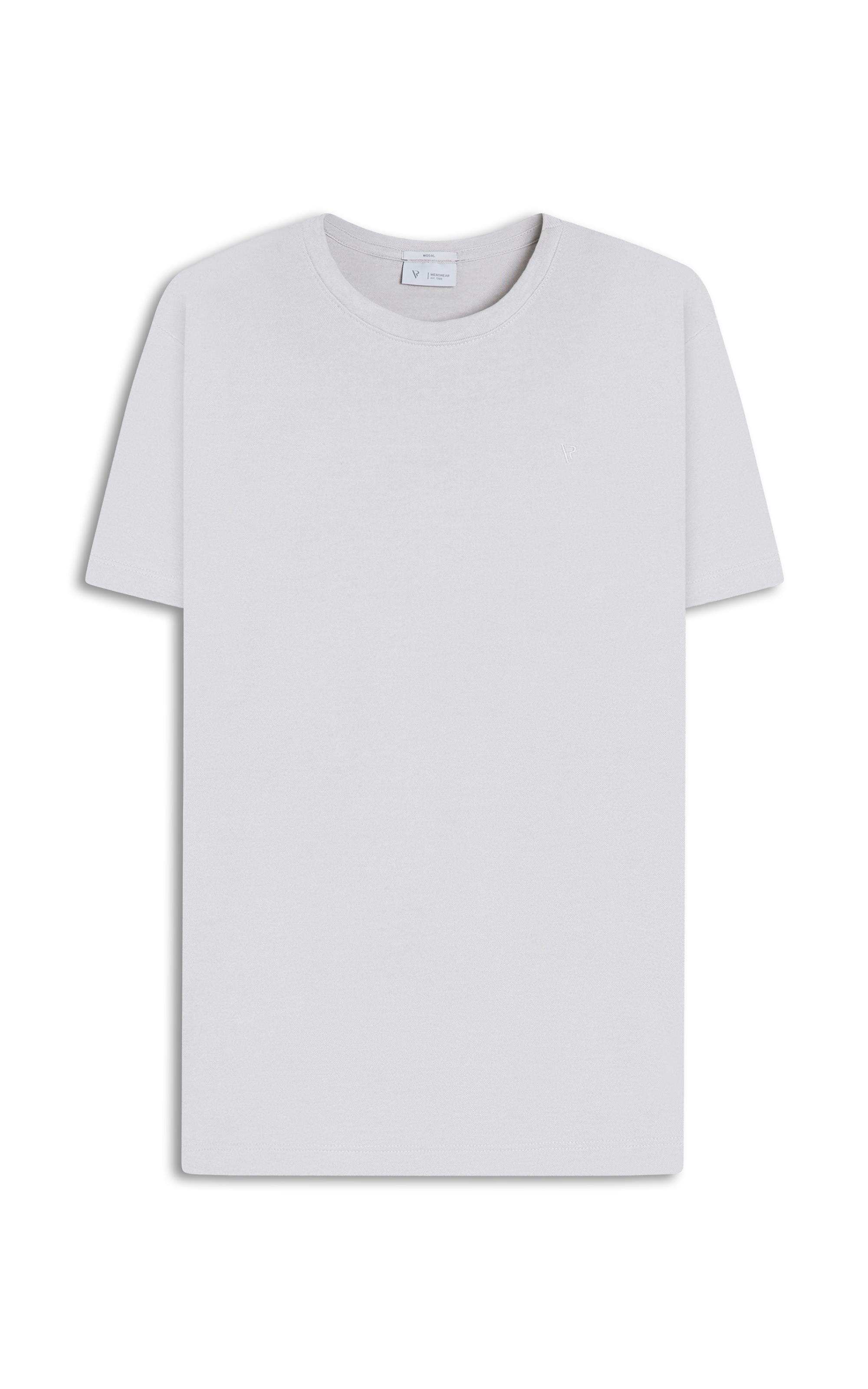 T-Shirt Interlock Pima Cinza Claro