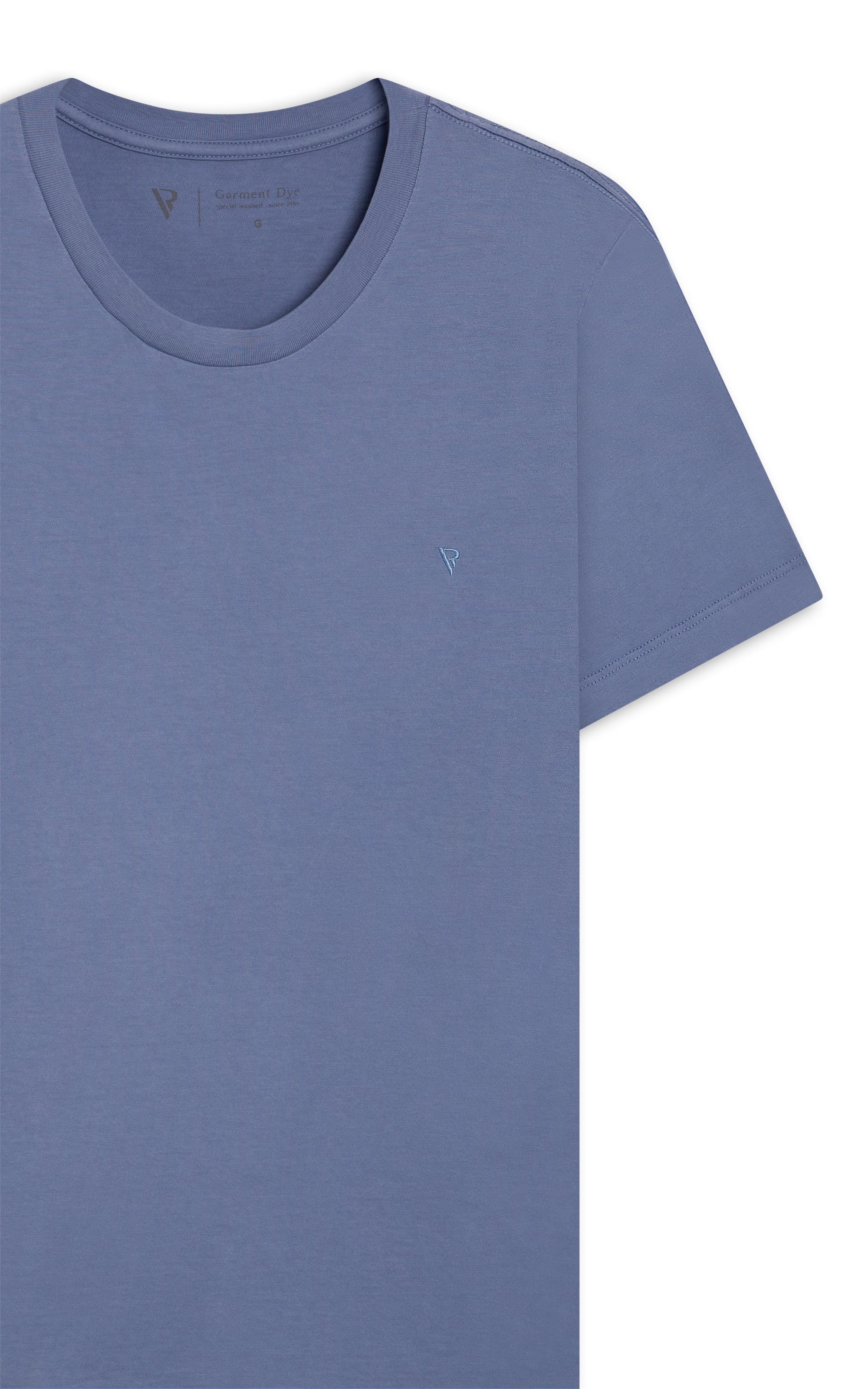 T-Shirt Malha Básica Azul Medio              
