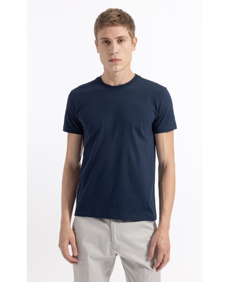 T-Shirt Mc Basic Cotton Ii Azul Medio