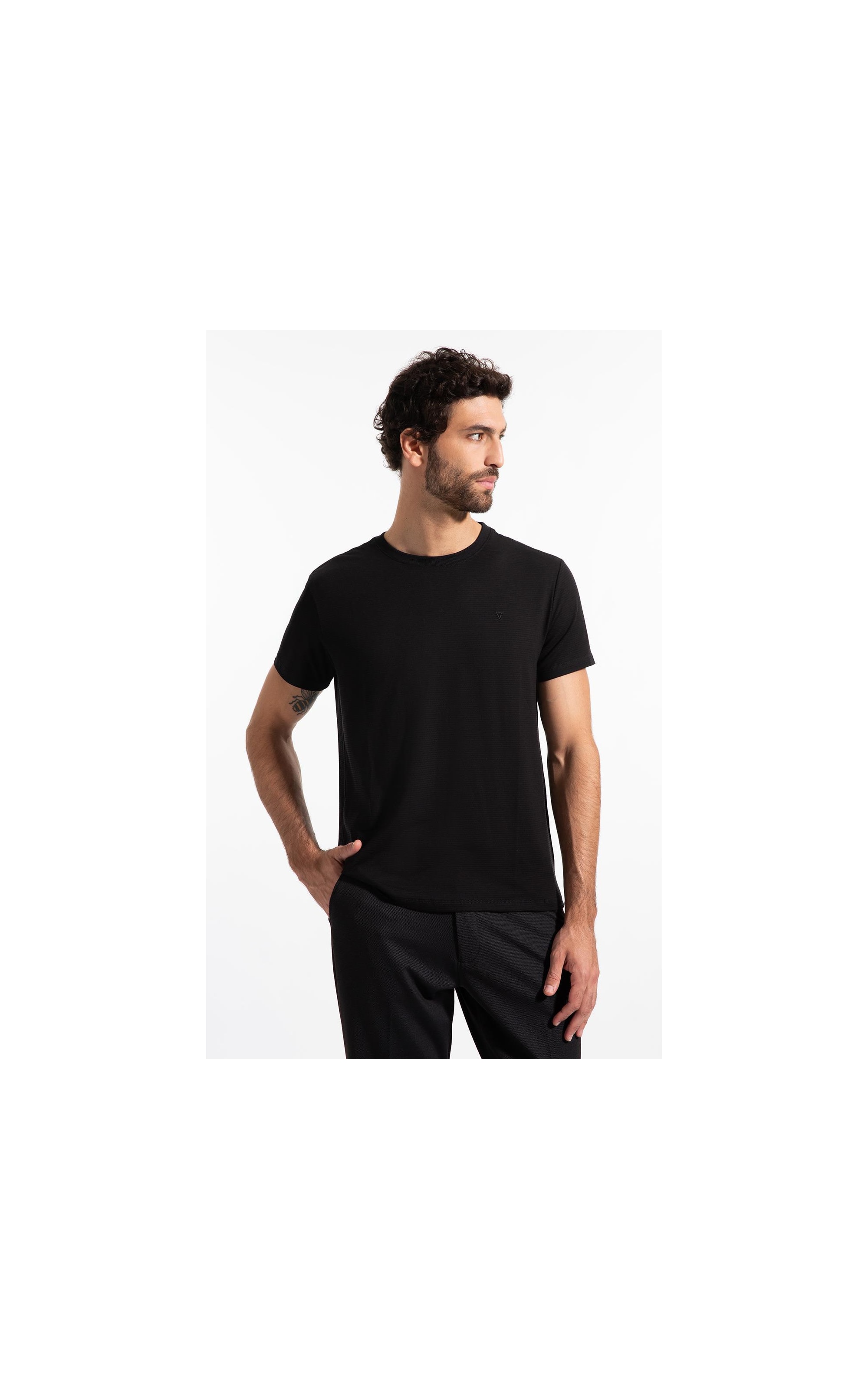 T-Shirt Mc Listrado Modal Classic Preto