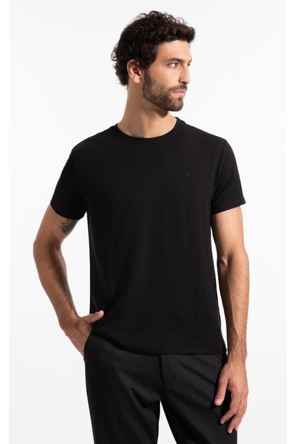 T-Shirt Mc Listrado Modal Classic Preto