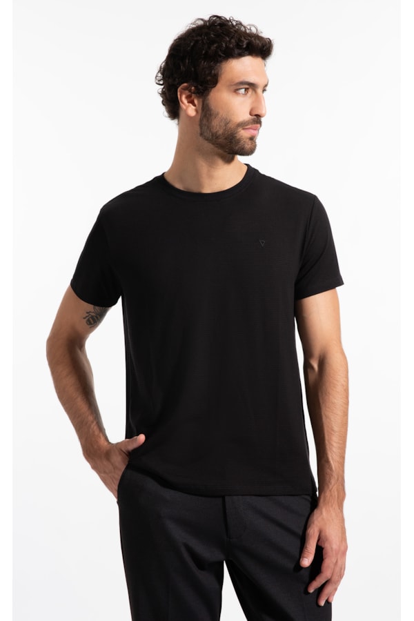 T-Shirt Mc Listrado Modal Classic Preto