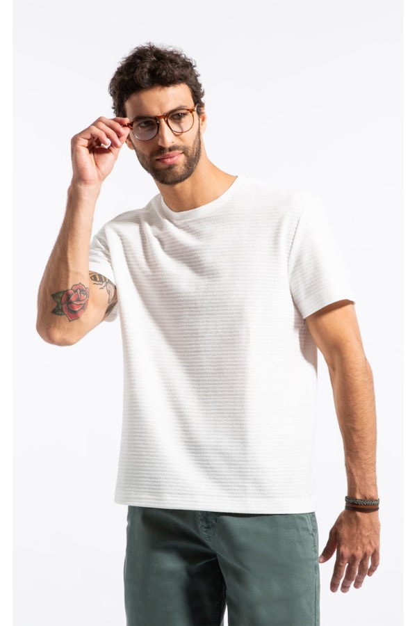 T-Shirt Mc Malha Mock Off White