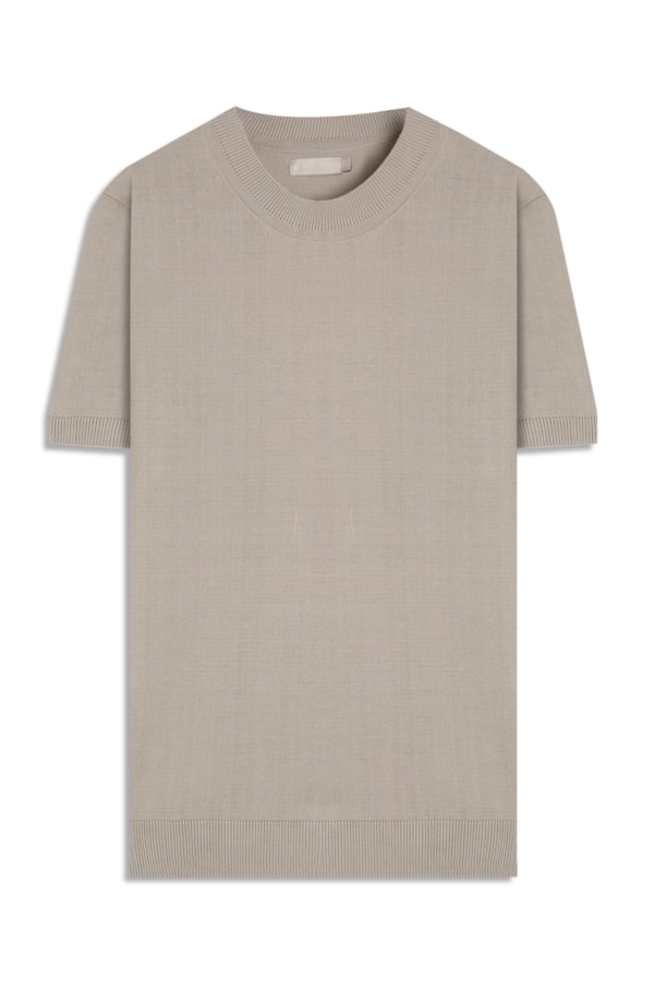 T-Shirt Mc Tricot Basic 1/2 Malha Cinza Claro
