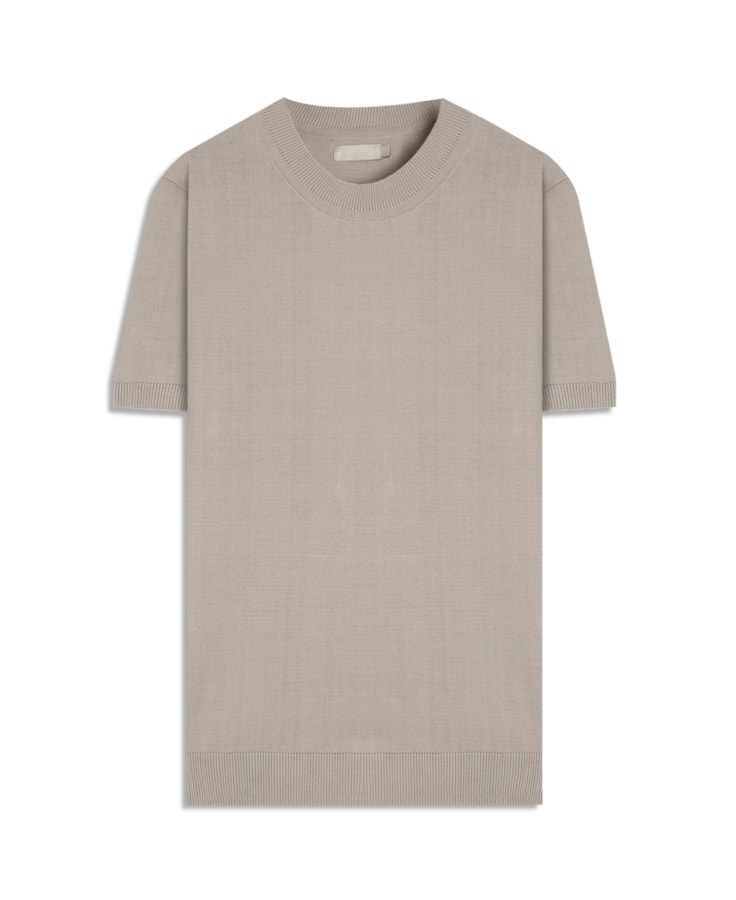 T-Shirt Mc Tricot Basic 1/2 Malha Cinza Claro
