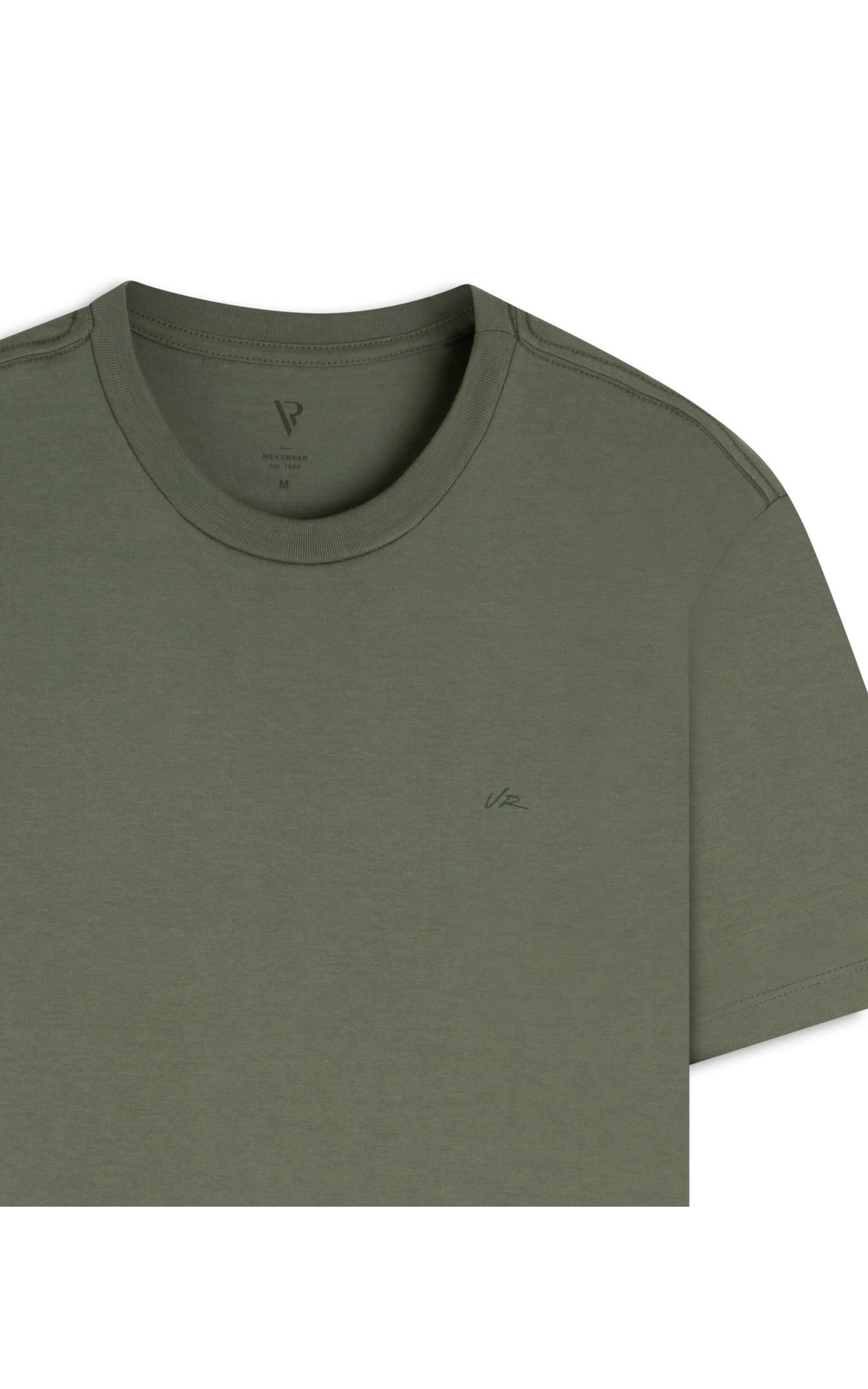 T-Shirt Meia Malha Manuscrito Verde Army