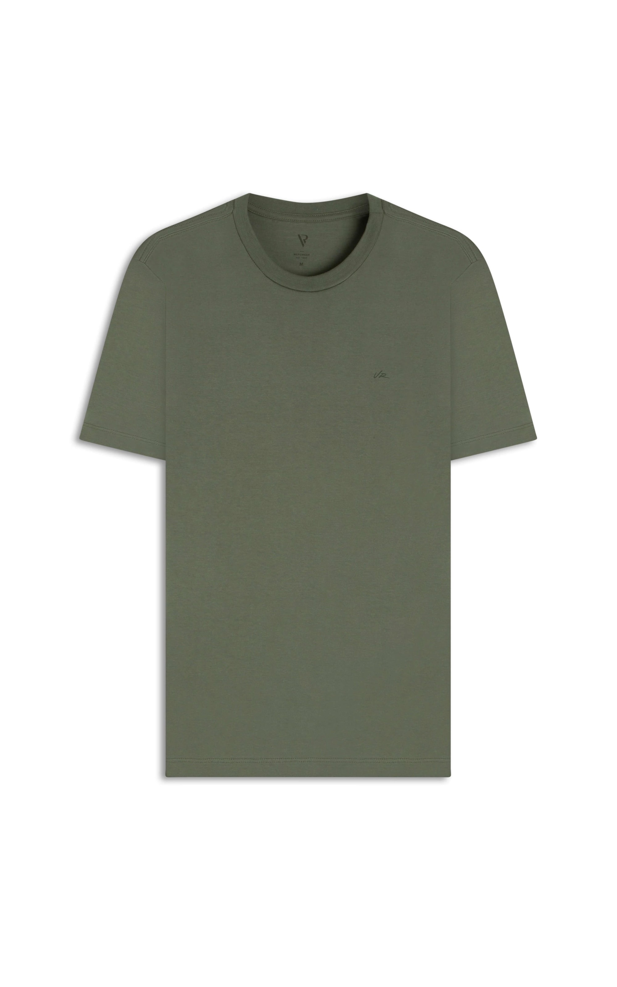 T-Shirt Meia Malha Manuscrito Verde Army