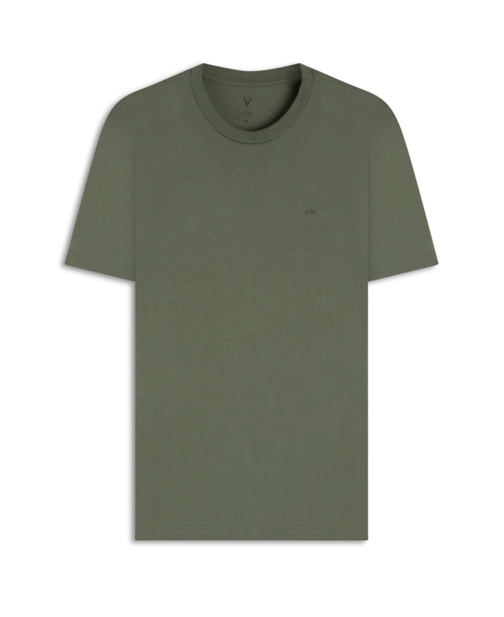 T-Shirt Meia Malha Manuscrito Verde Army