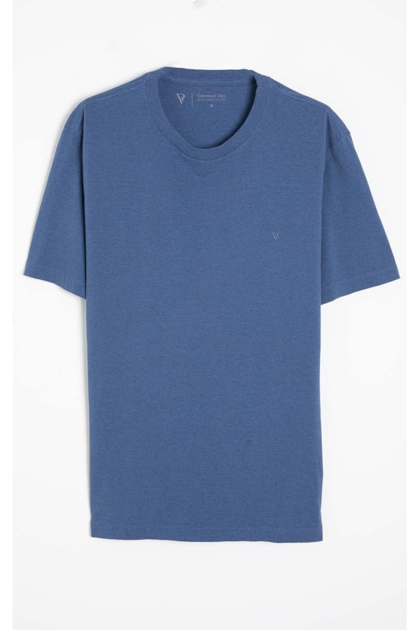 T-Shirt Melange Básica Azul Jeans
