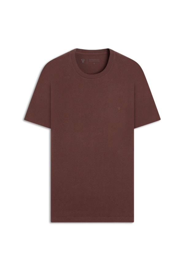 T-Shirt Melange Básica Bordo Mescla