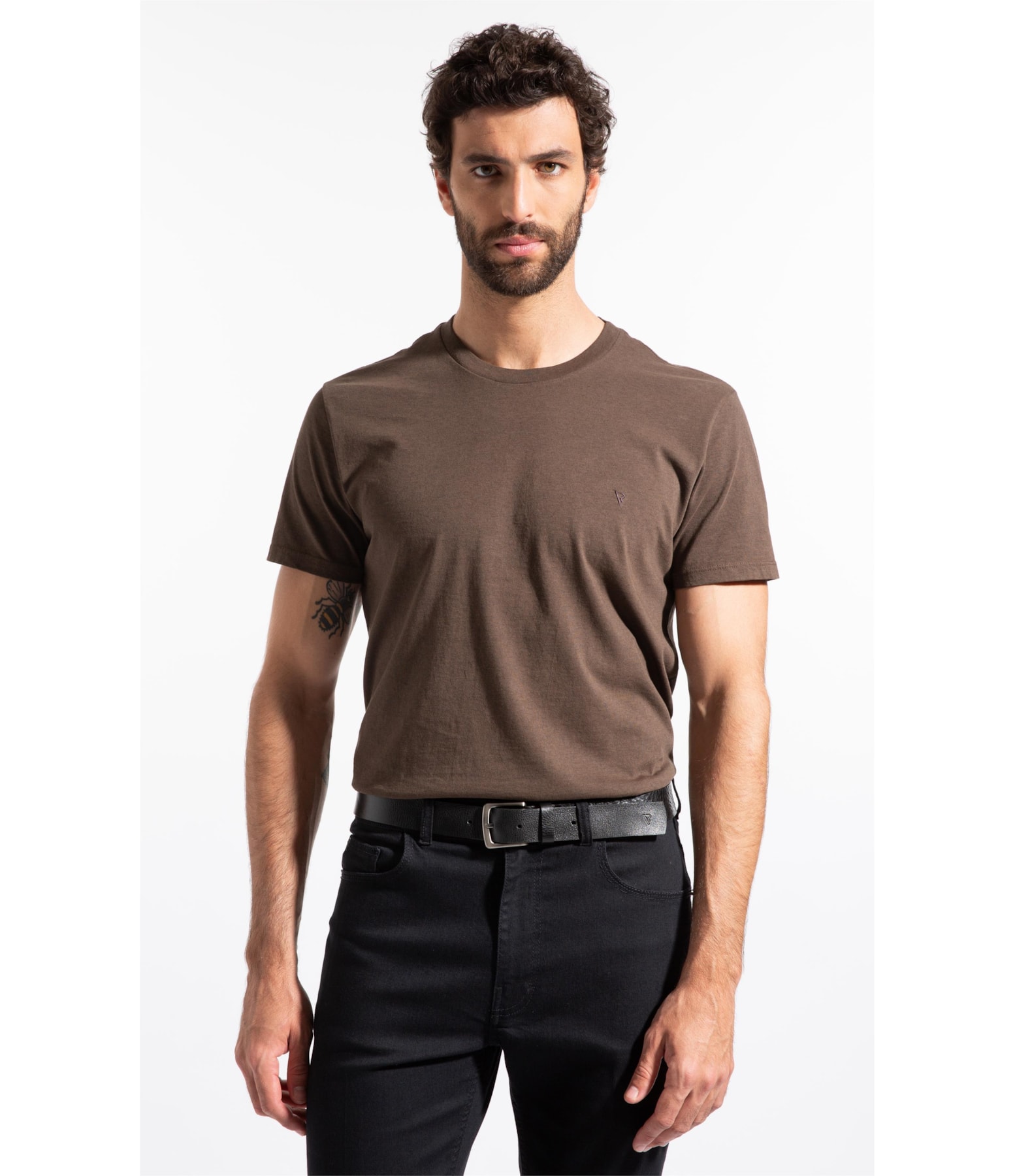 T-Shirt Melange Básica Tabaco