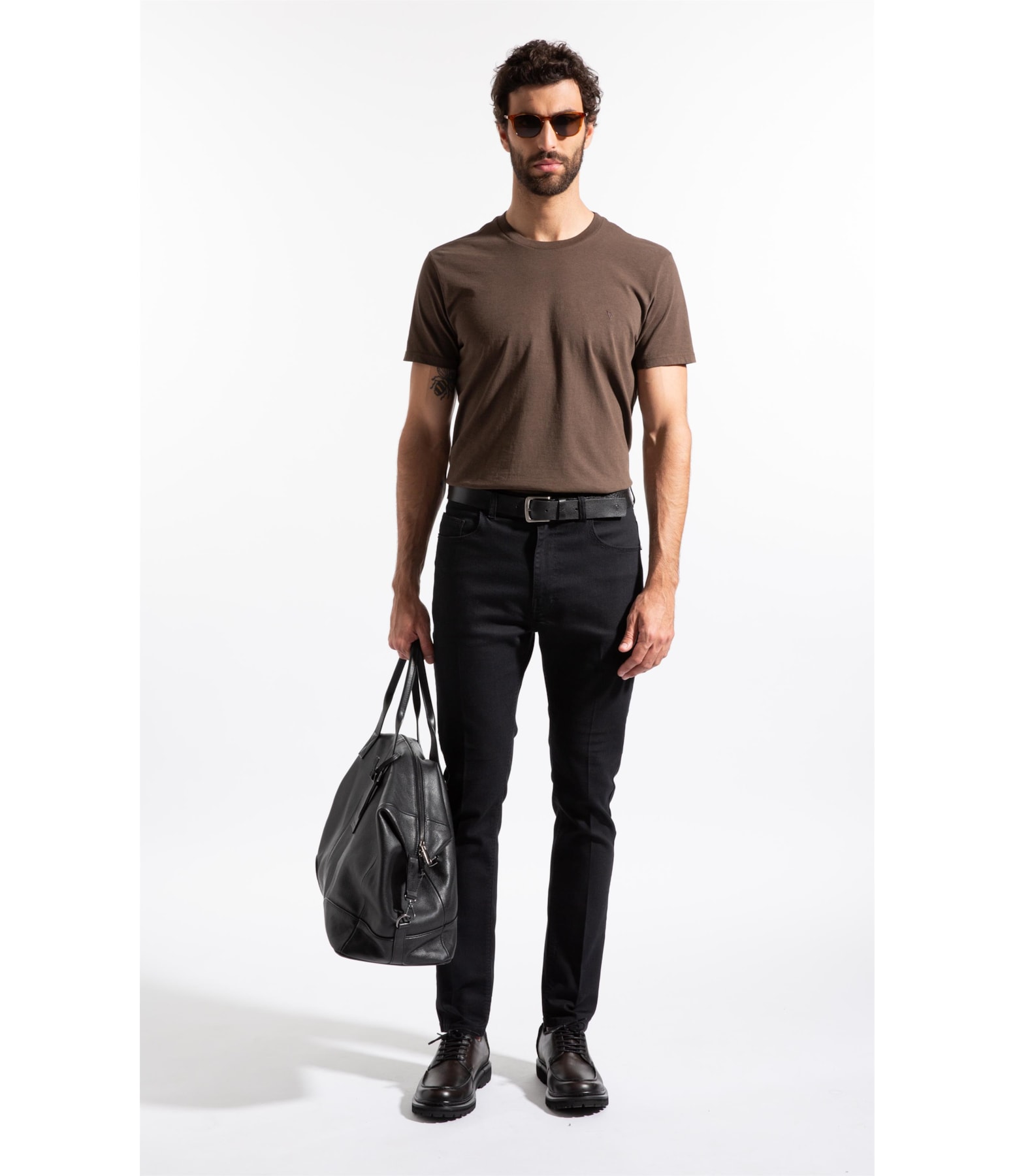 T-Shirt Melange Básica Tabaco