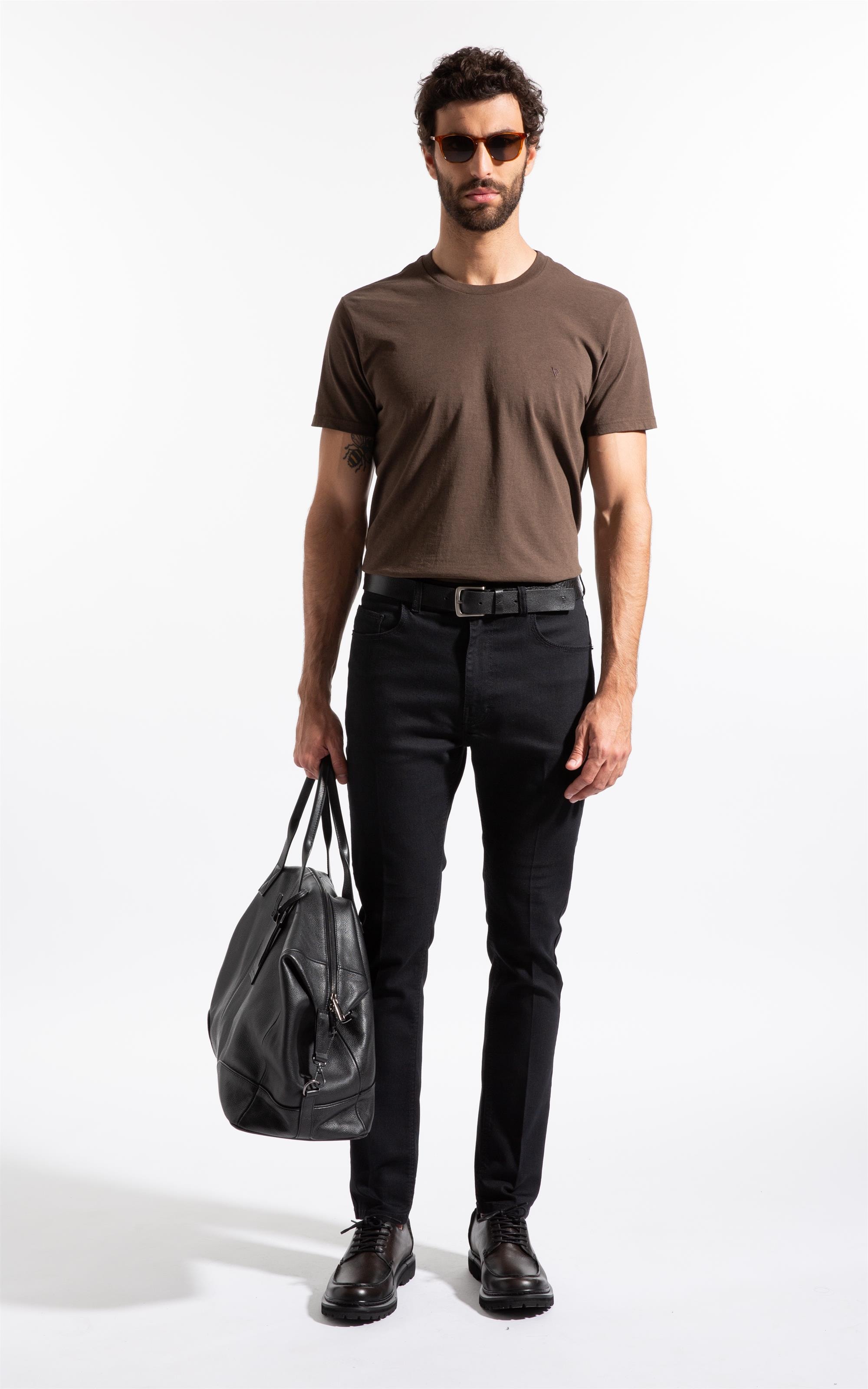 T-Shirt Melange Básica Tabaco