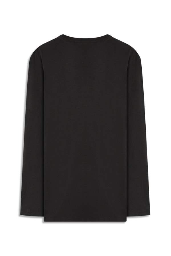 T-Shirt Ml Raised Print Basic Preto