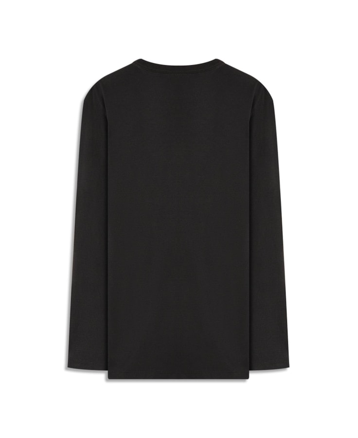 T-Shirt Ml Raised Print Basic Preto