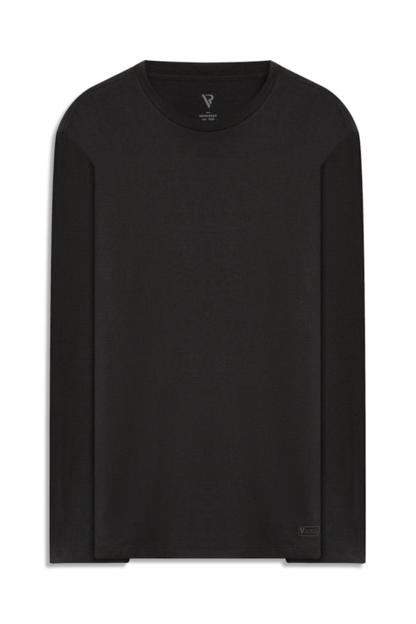 T-Shirt Ml Raised Print Basic Preto