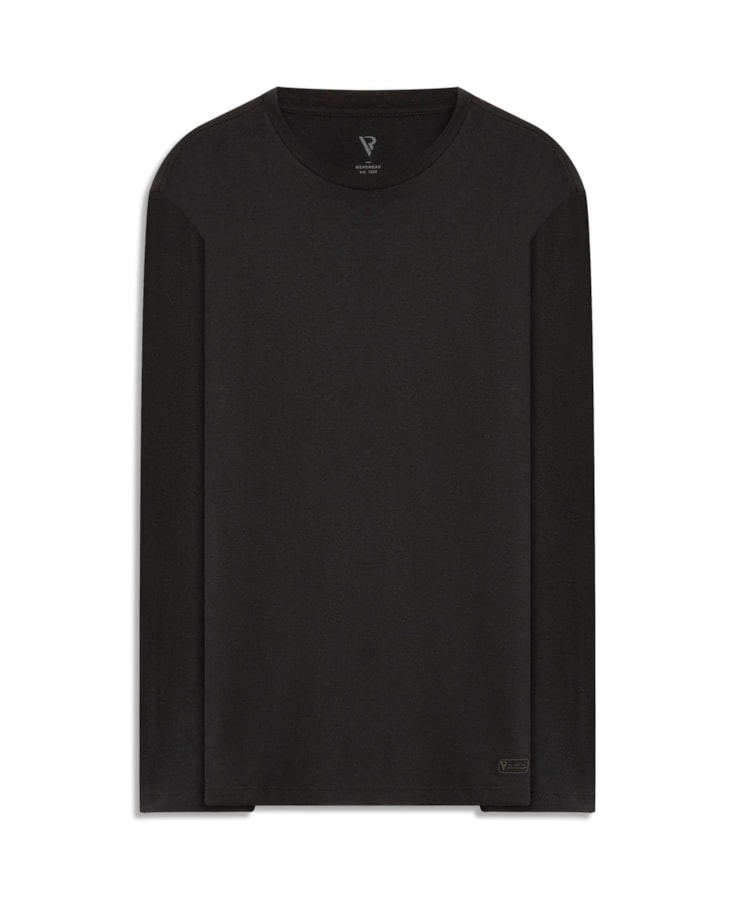 T-Shirt Ml Raised Print Basic Preto