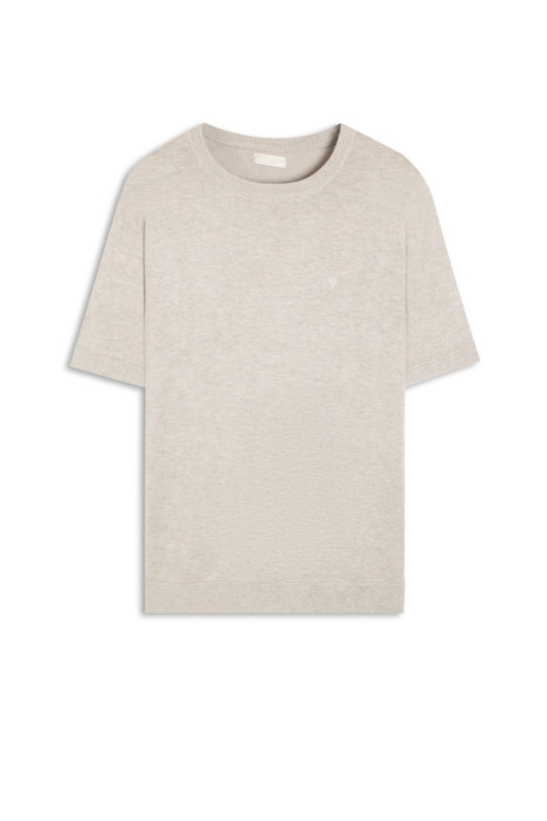 T-Shirt Tricot Basic Cinza Claro