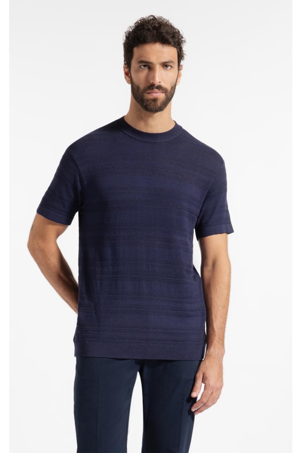 T-Shirt Tricot Freddo Listrado Dark Navy