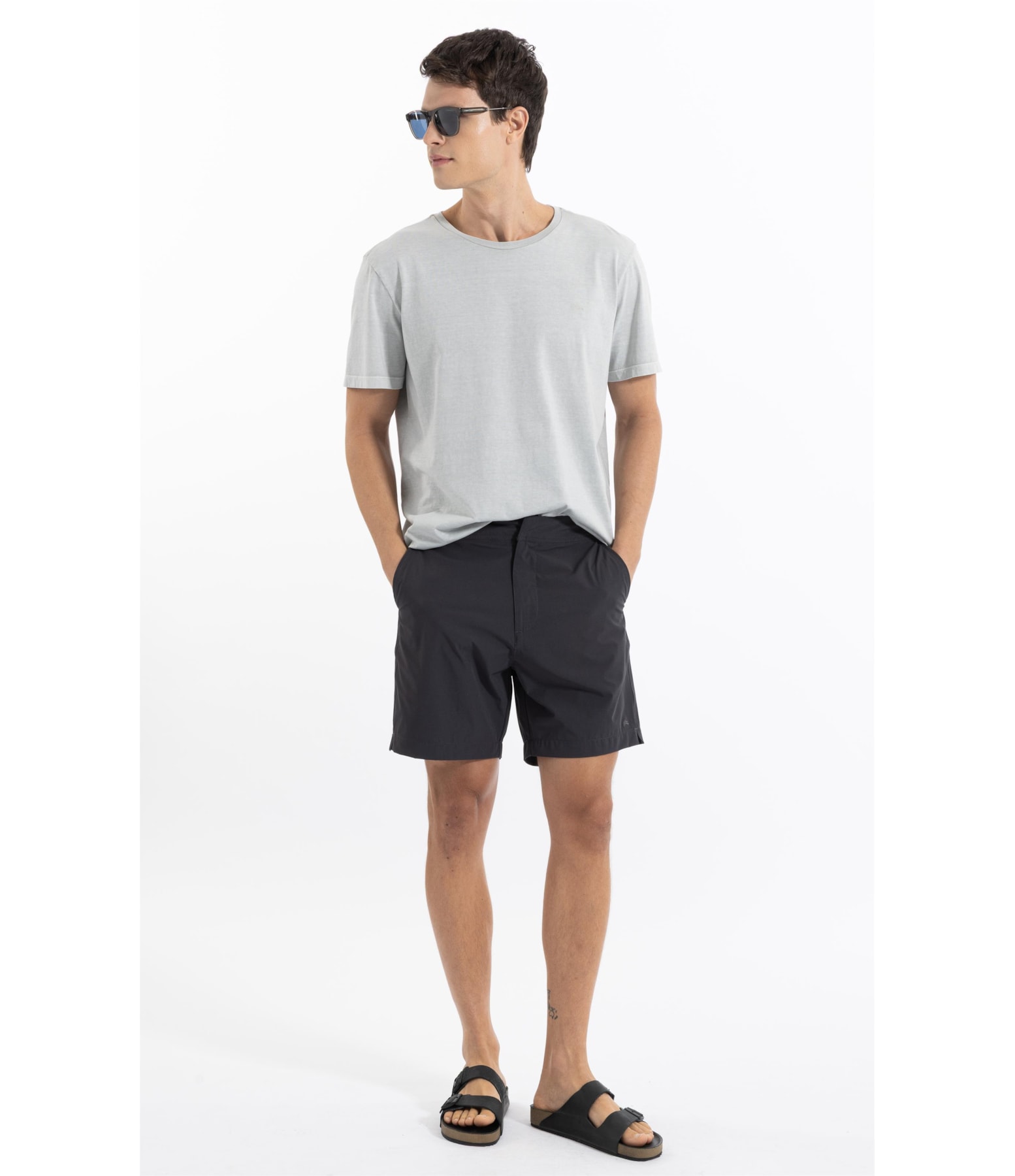 T-Shirt Washed Prata                                   