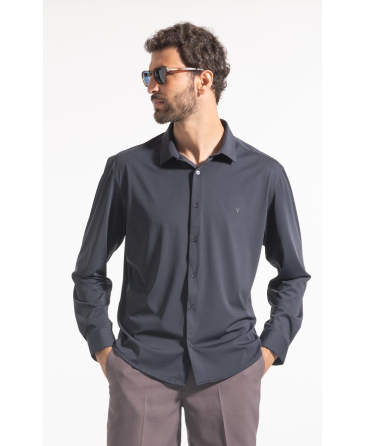 Tech Jersey Slim Shangai Fusioned Dark Navy