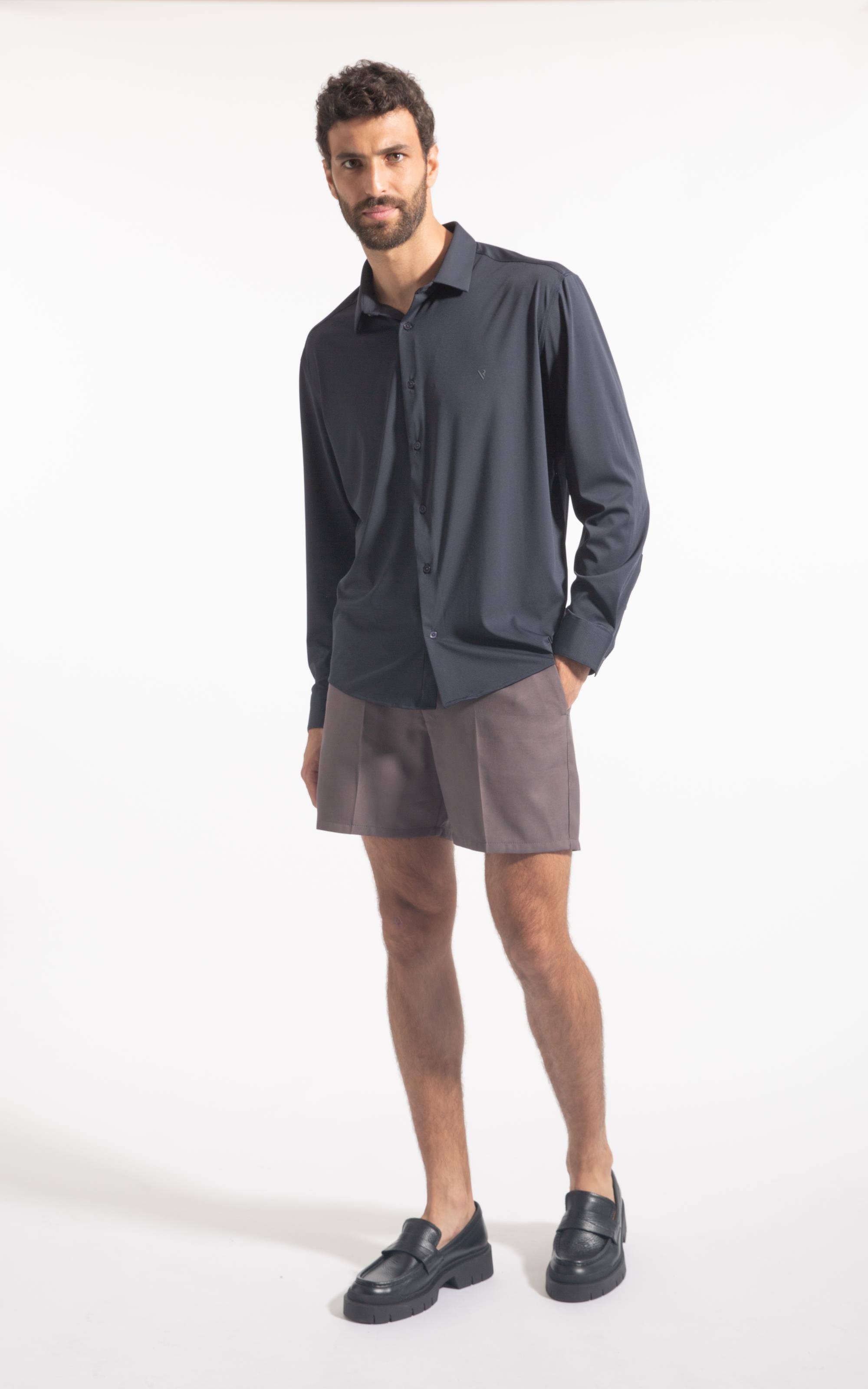 Tech Jersey Slim Shangai Fusioned Dark Navy