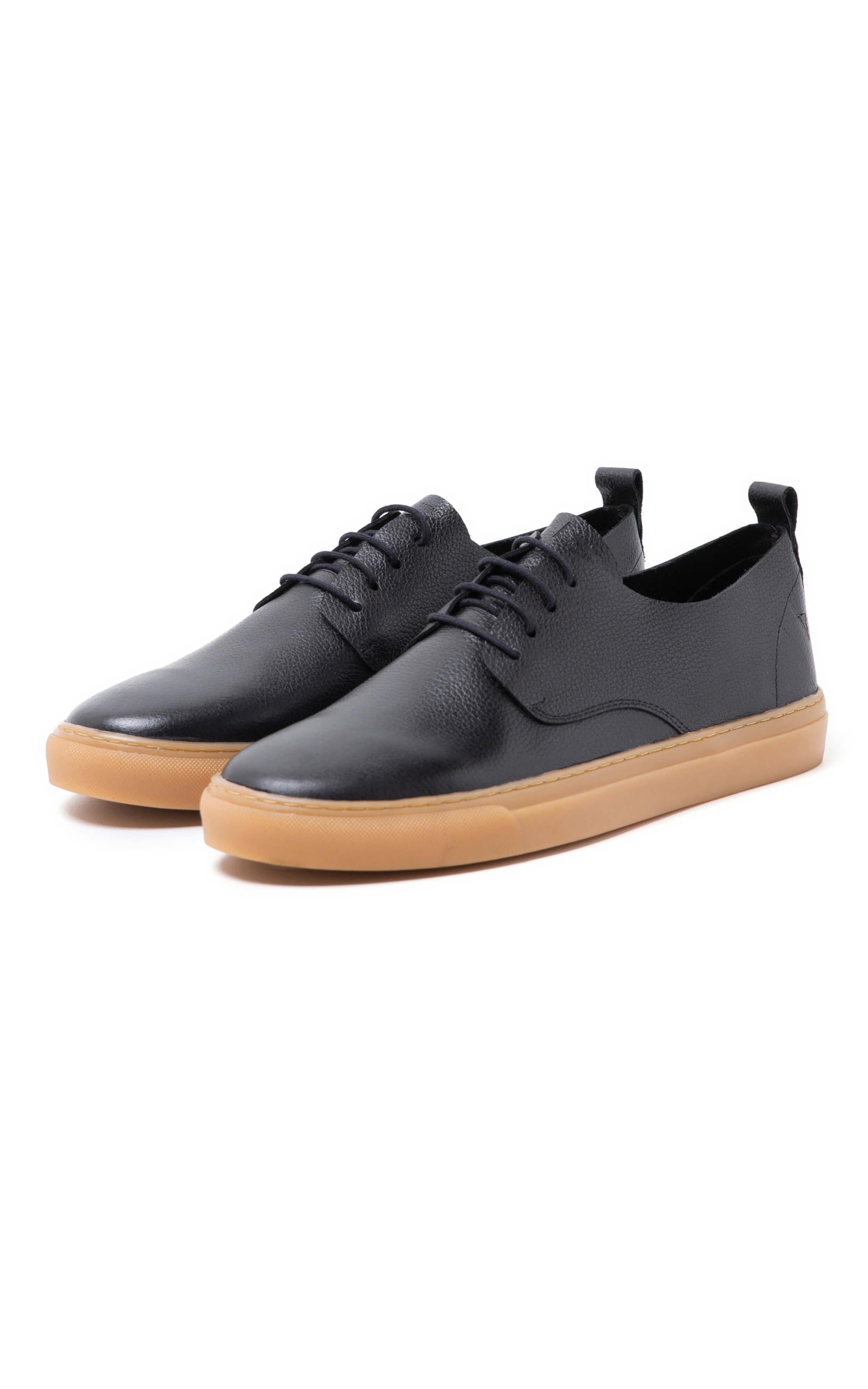 Tênis Couro Lace Up Preto