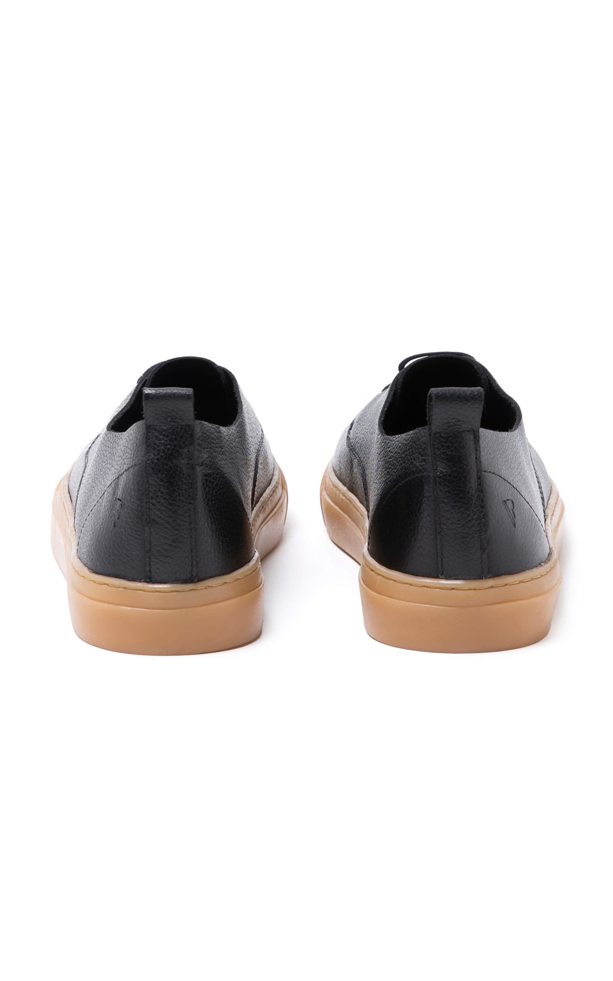 Tênis Couro Lace Up Preto