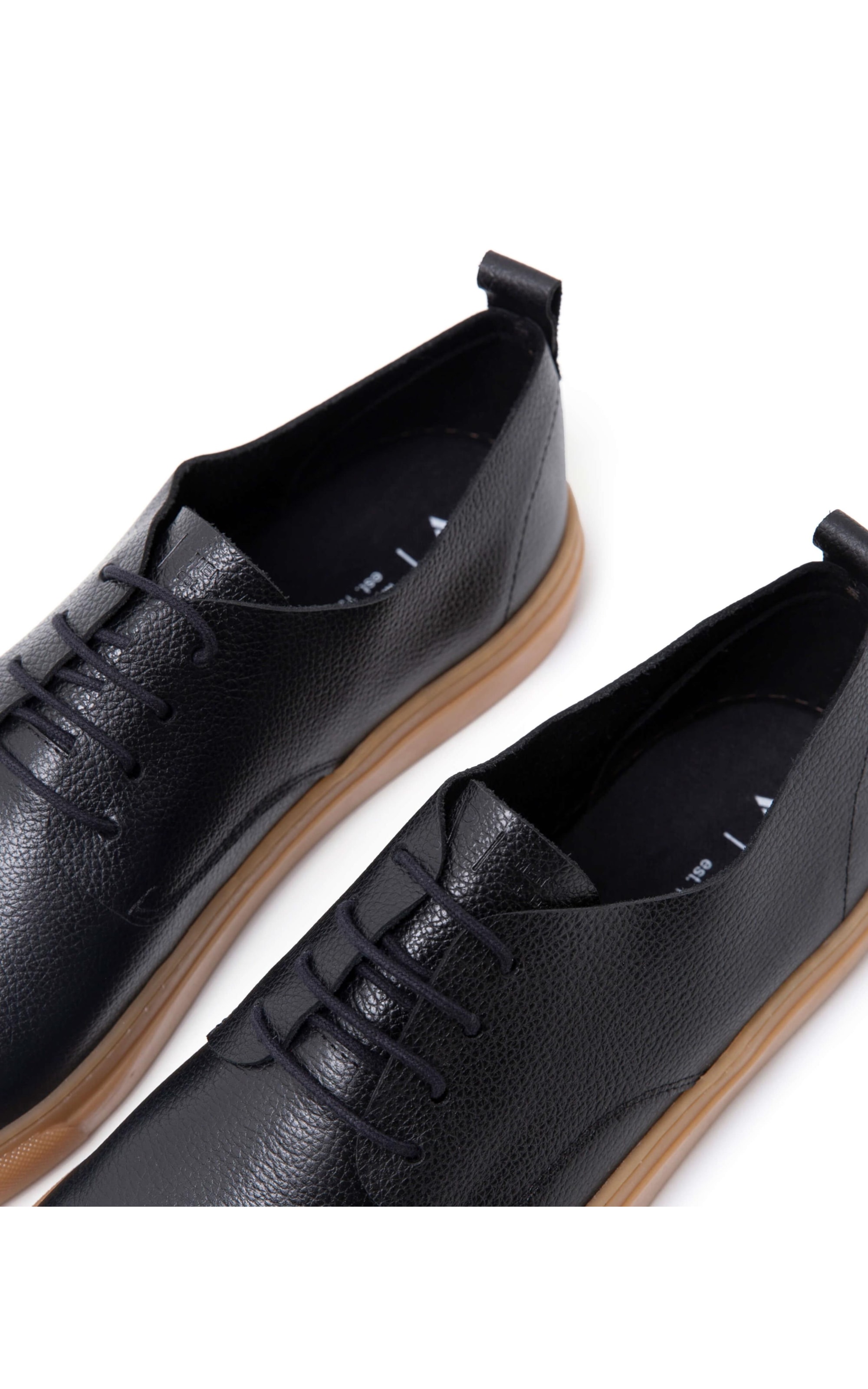 Tênis Couro Lace Up Preto