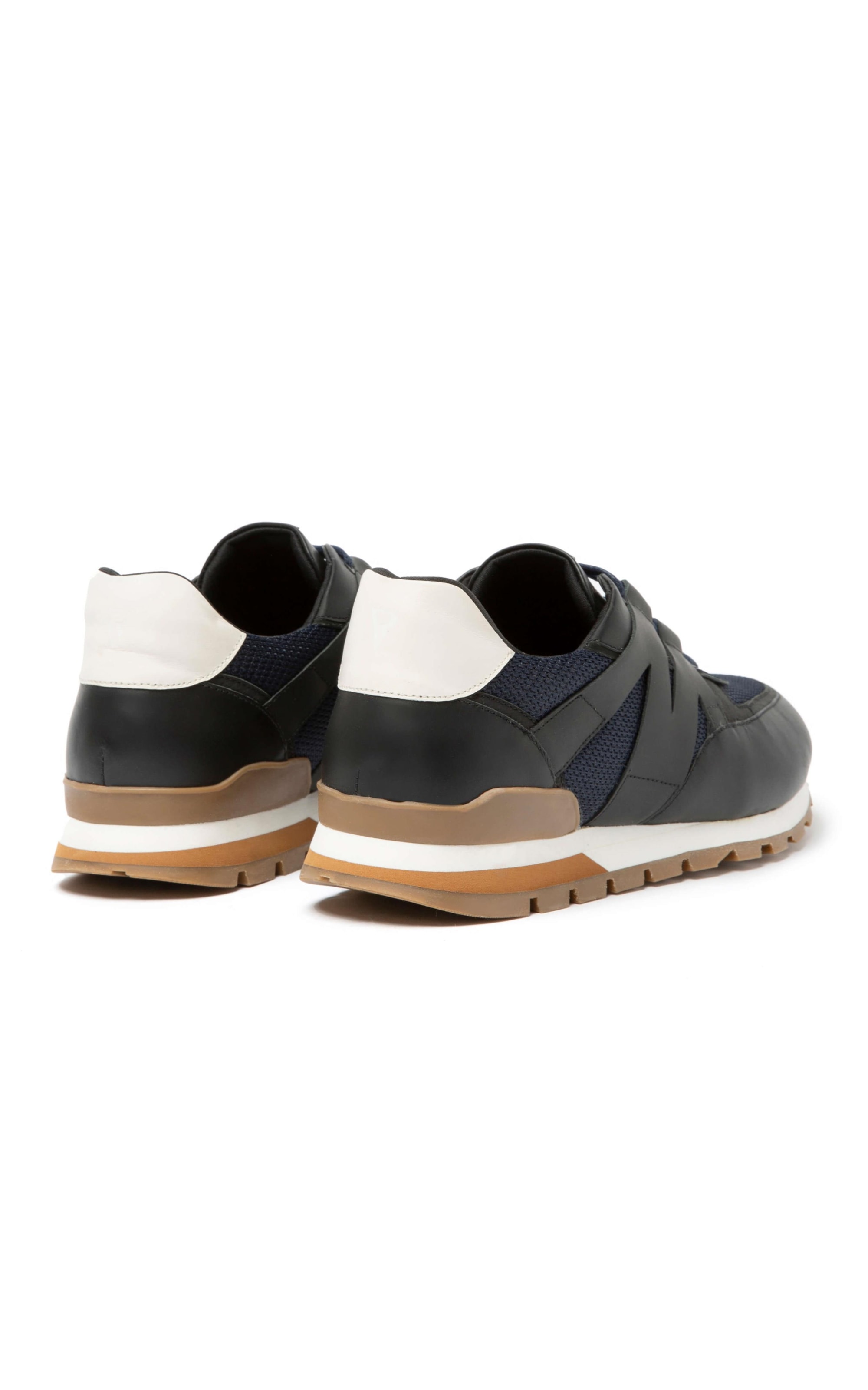 Tênis Jogging Couro e Mesh Preto
