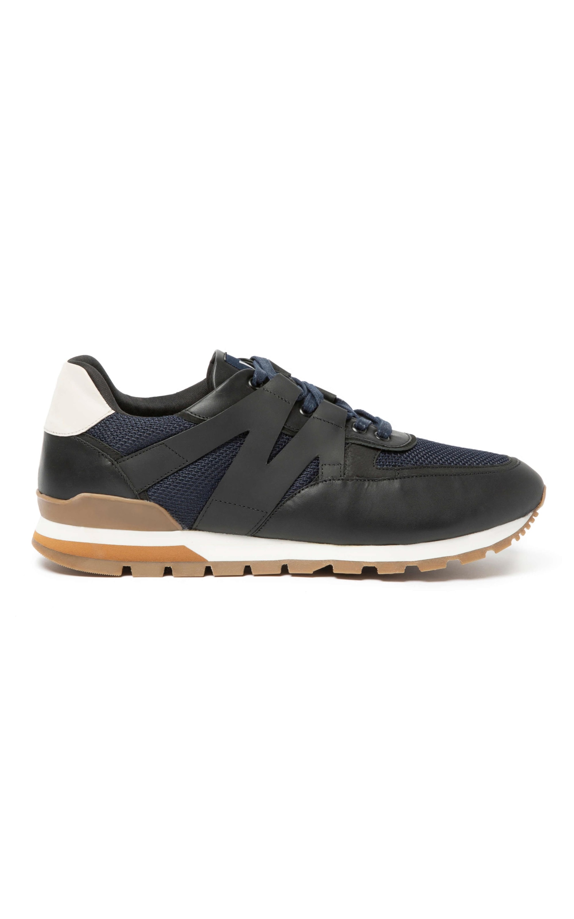 Tênis Jogging Couro e Mesh Preto